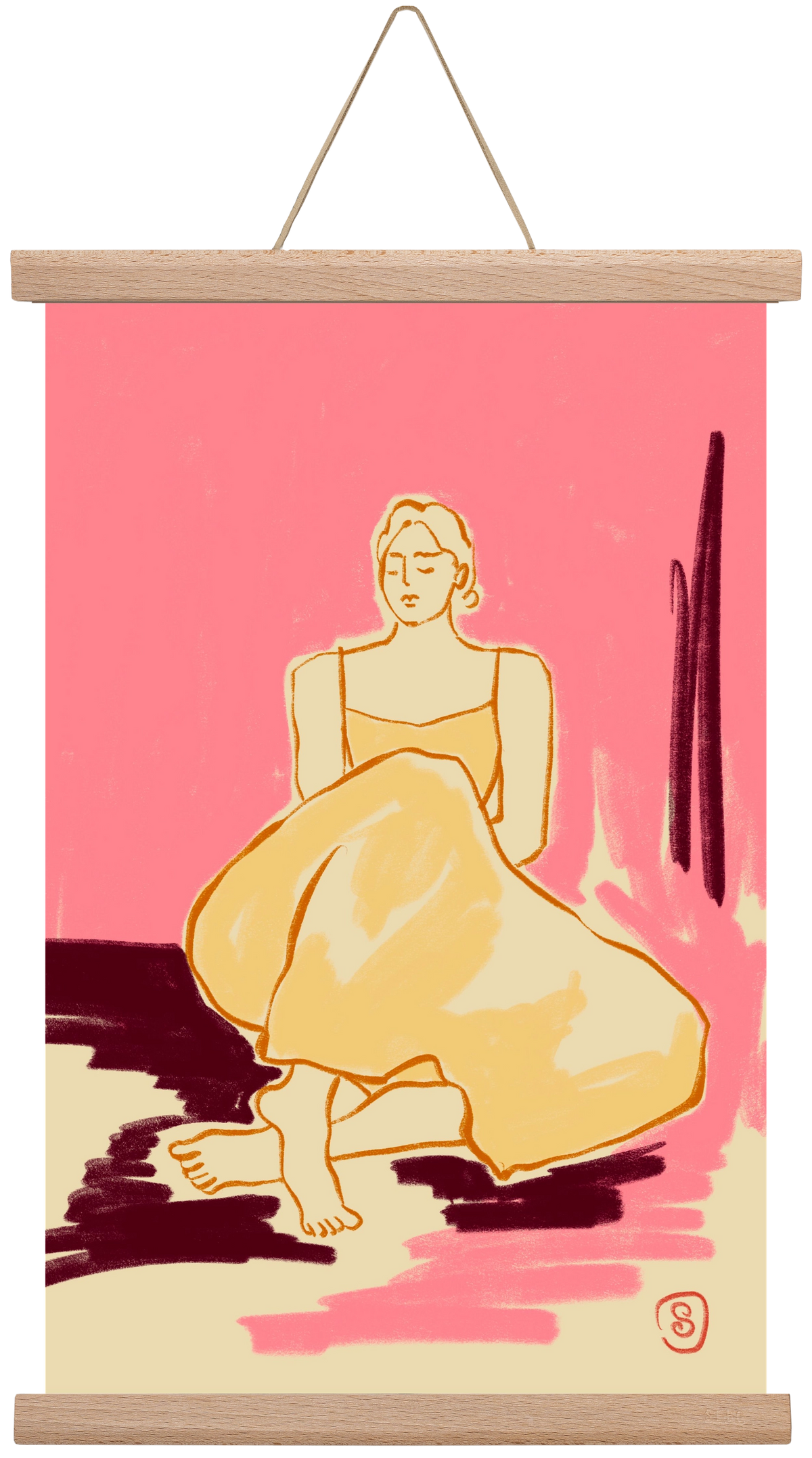 PINK DREAM, 30x45 cm (30x45 cm), Tölgy akasztó