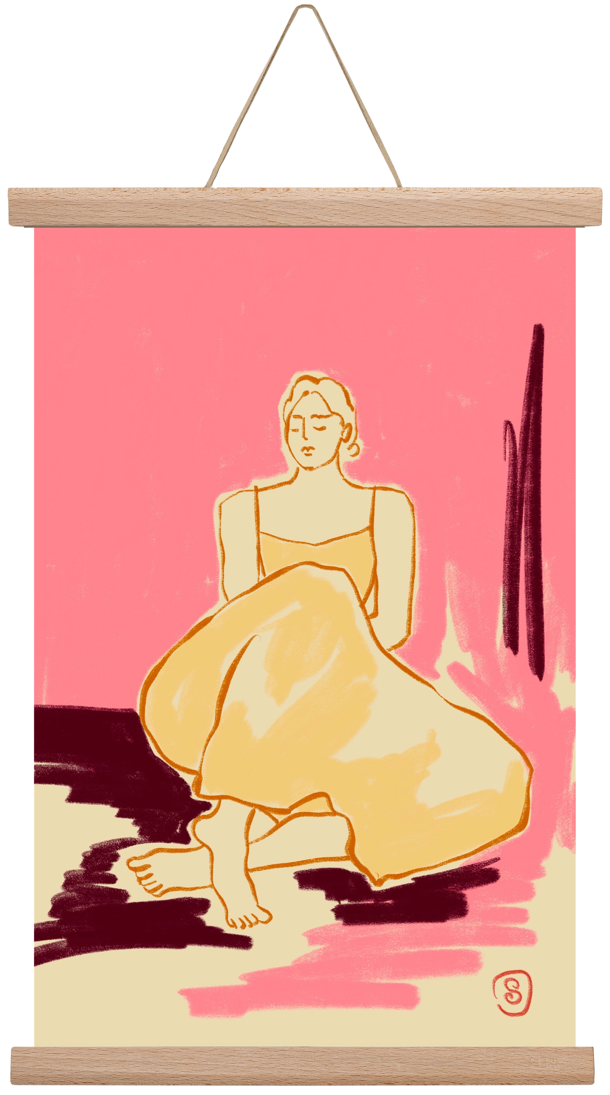 PINK DREAM, 30x45 cm (30x45 cm), Tölgy akasztó