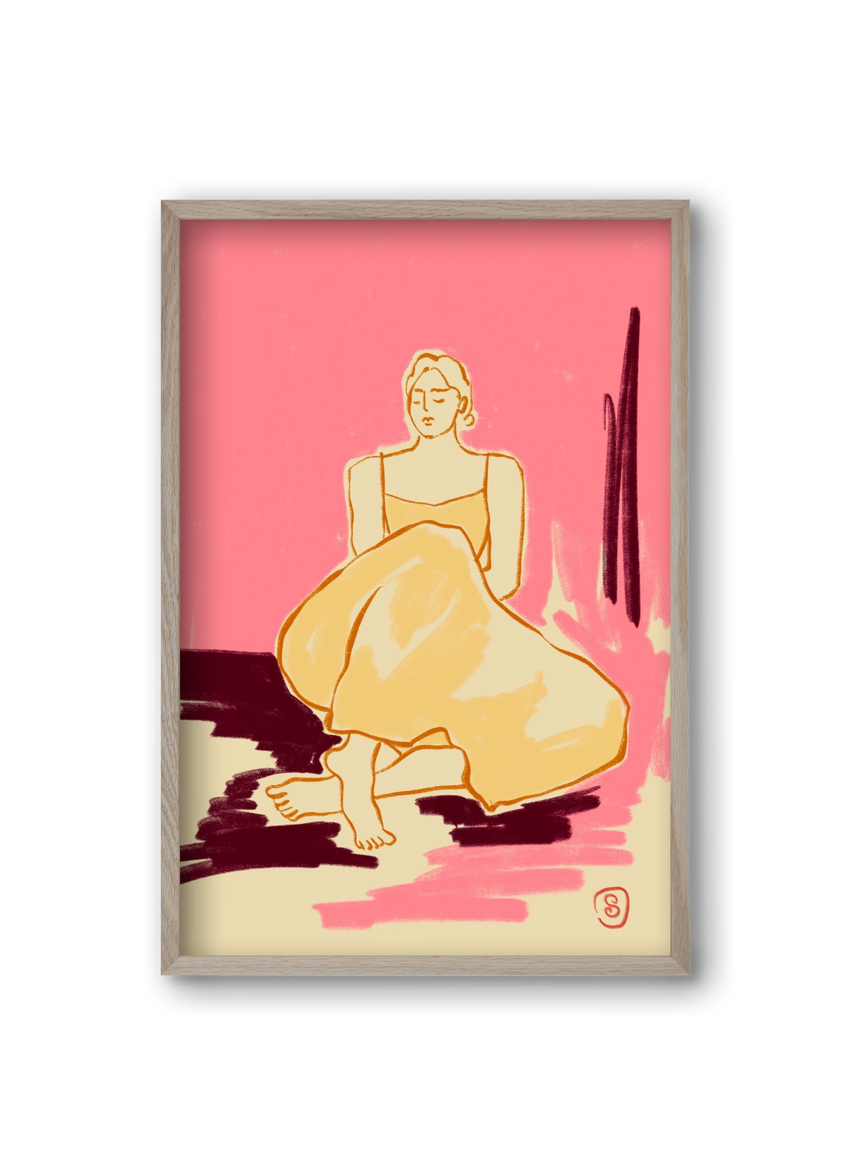 PINK DREAM, 20x30 cm (20x30 cm), Tölgy keret