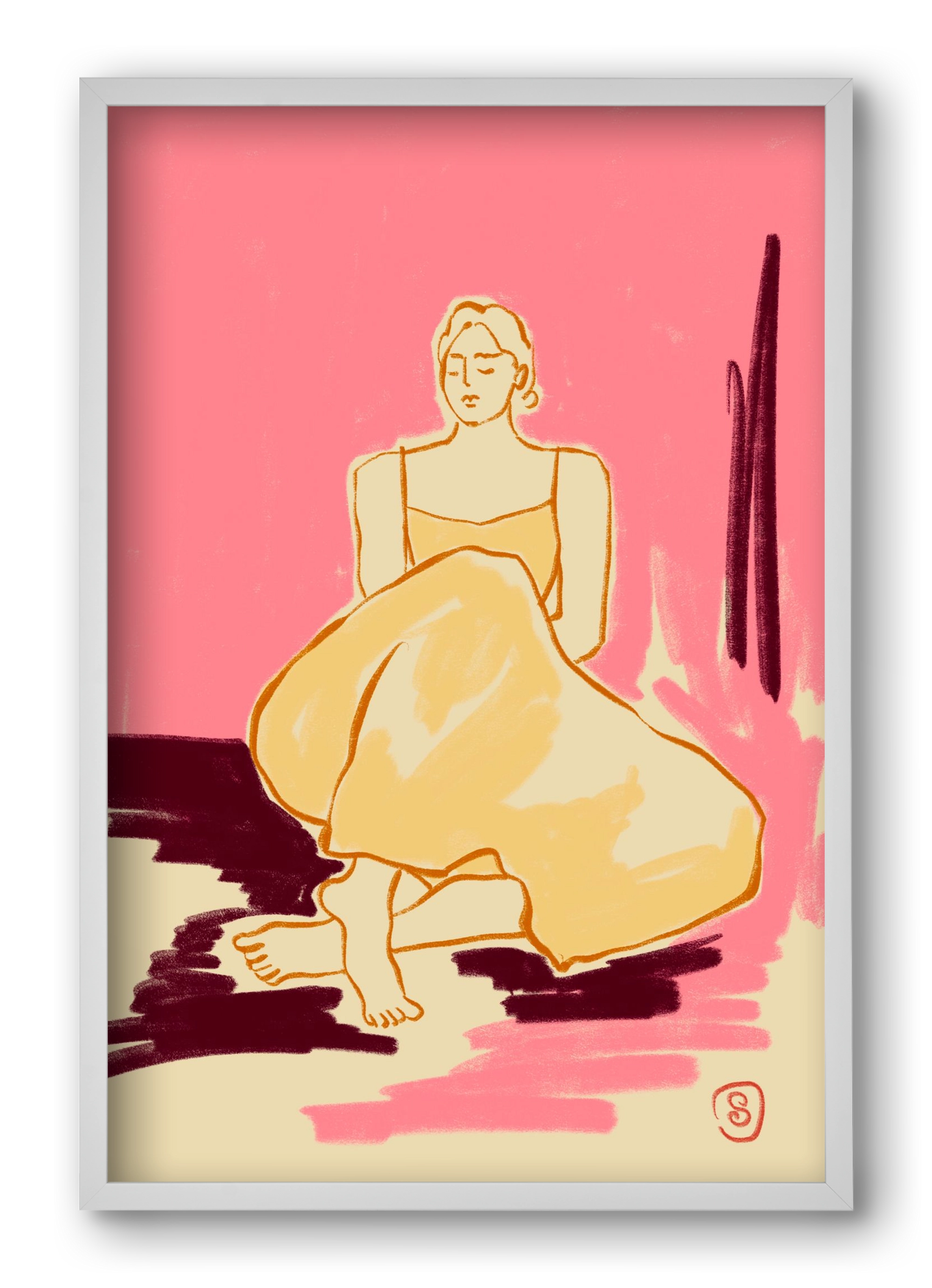 PINK DREAM, 40x60 cm (40x60 cm), Fehér keret