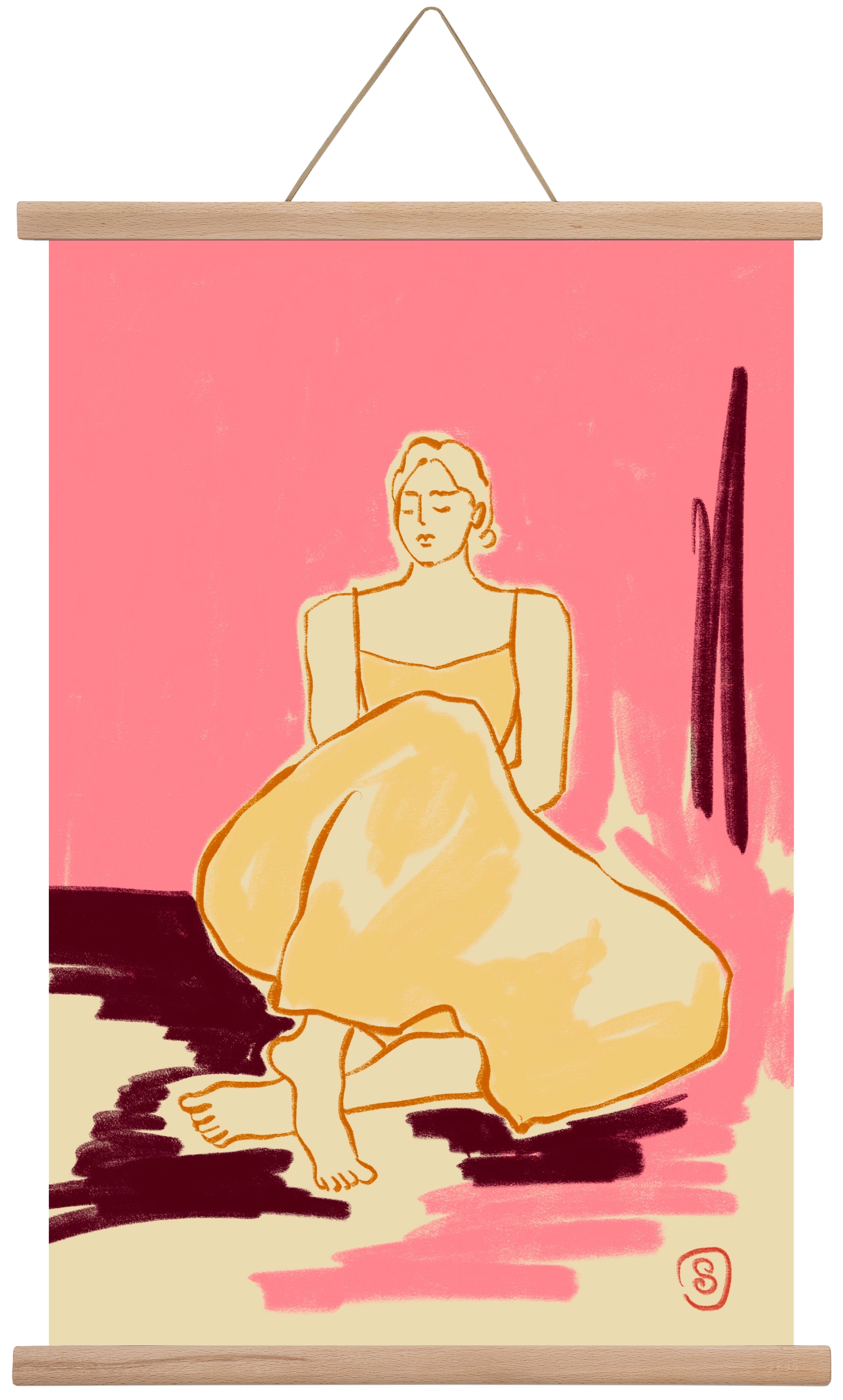 PINK DREAM, 40x60 cm (40x60 cm), Tölgy akasztó