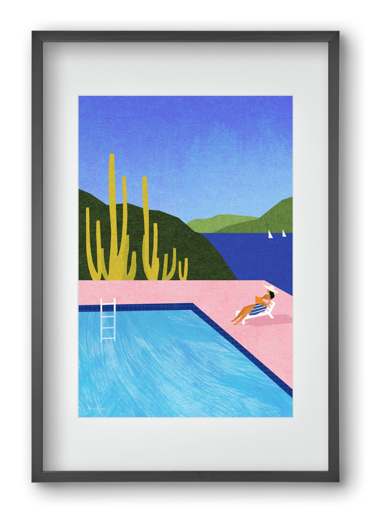 Swimming Pool, 40x60 cm (30x45 cm), Fekete keret, paszpartuval