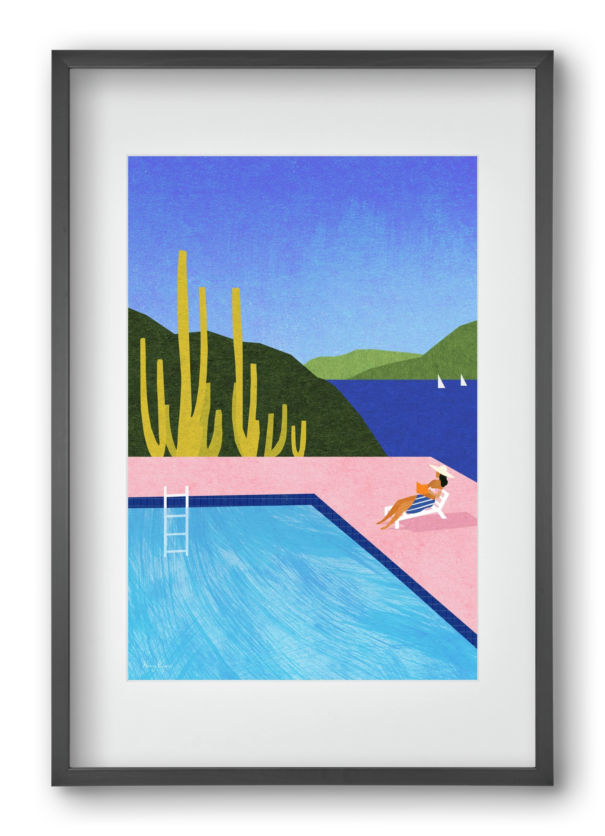 Swimming Pool, 40x60 cm (30x45 cm), Fekete keret, paszpartuval