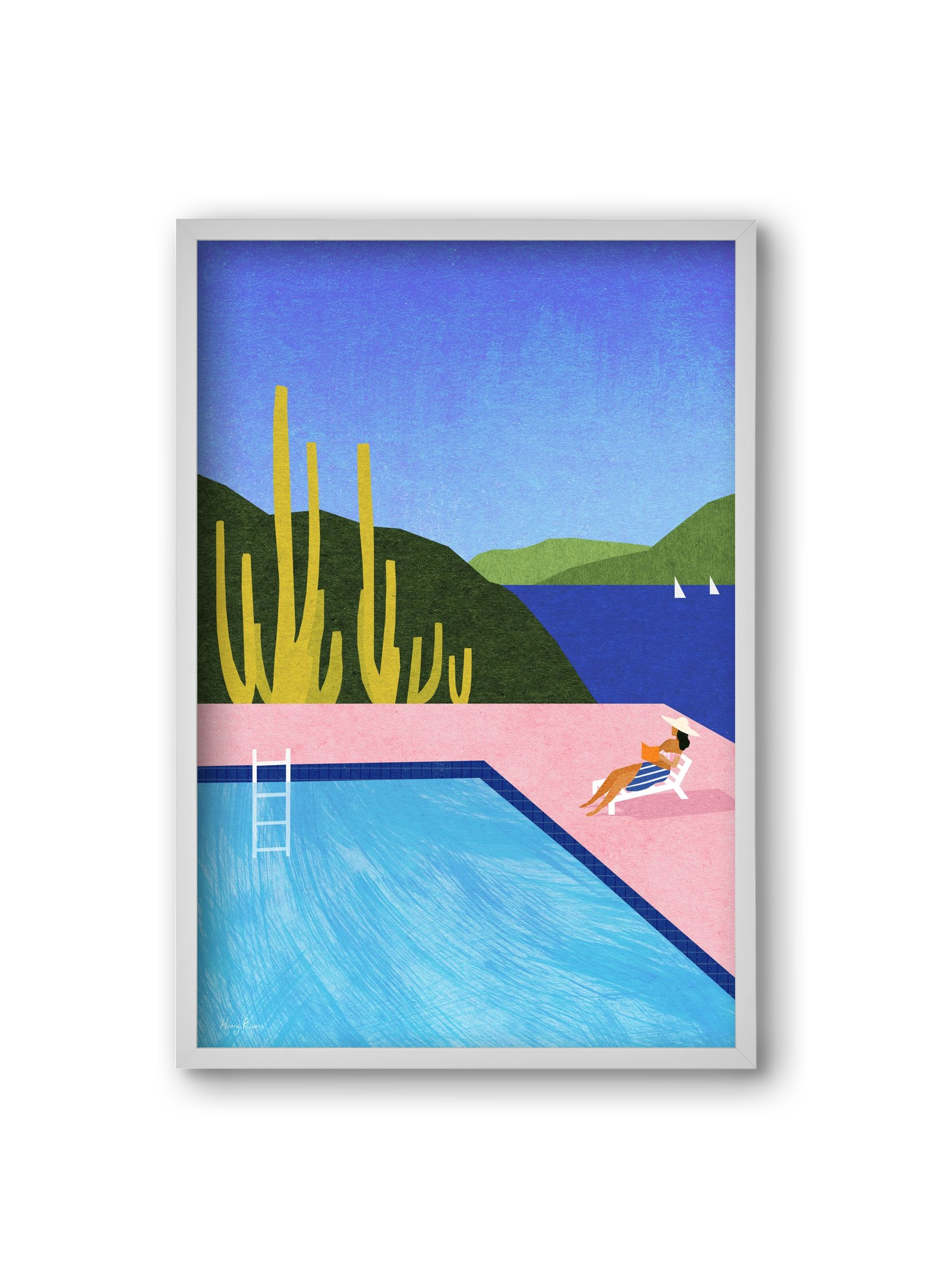 Swimming Pool, 20x30 cm (20x30 cm), Fehér keret