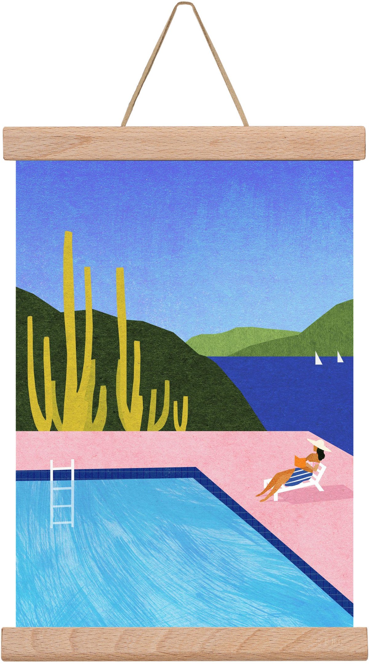 Swimming Pool, 20x30 cm (20x30 cm), Tölgy akasztó