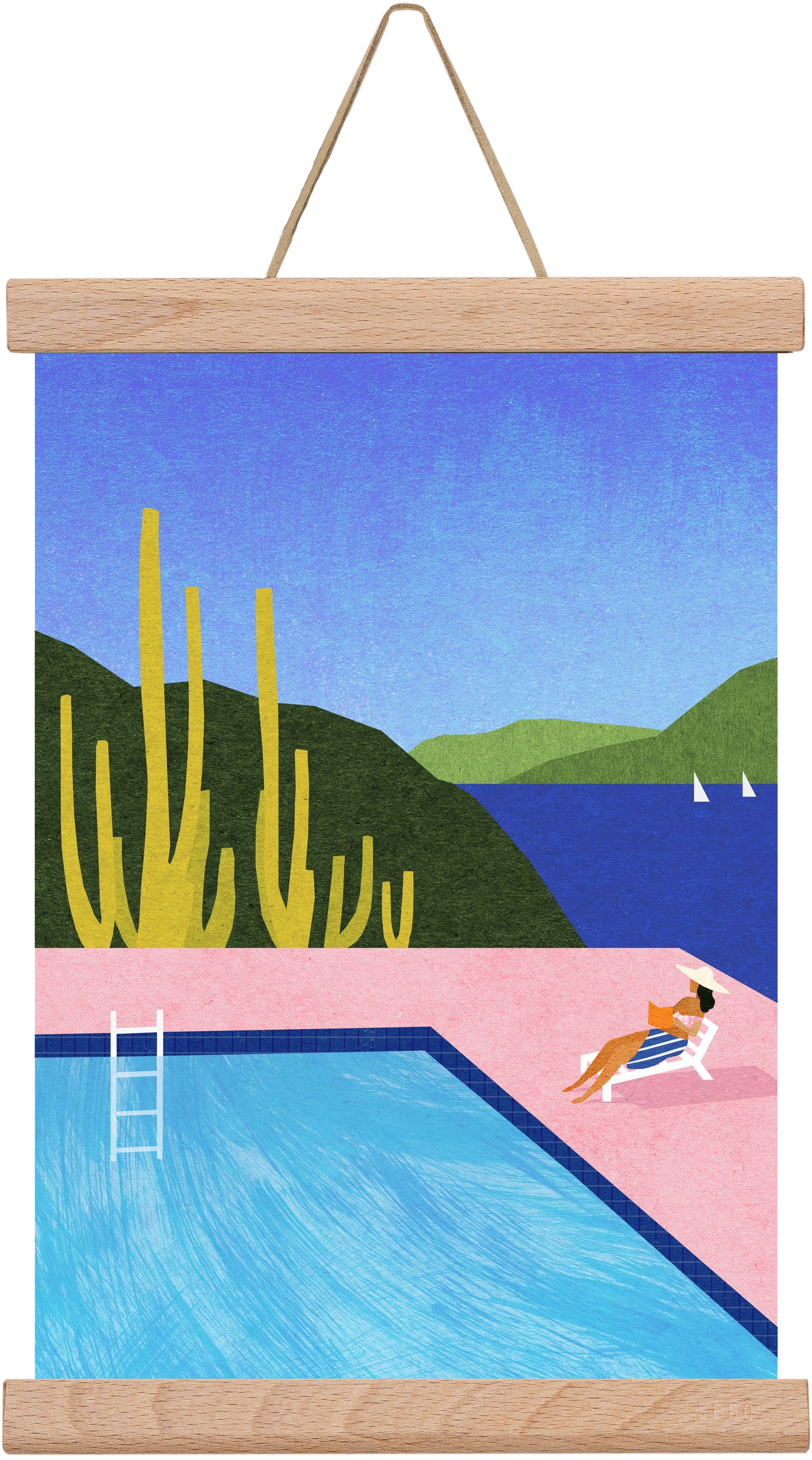 Swimming Pool, 20x30 cm (20x30 cm), Tölgy akasztó