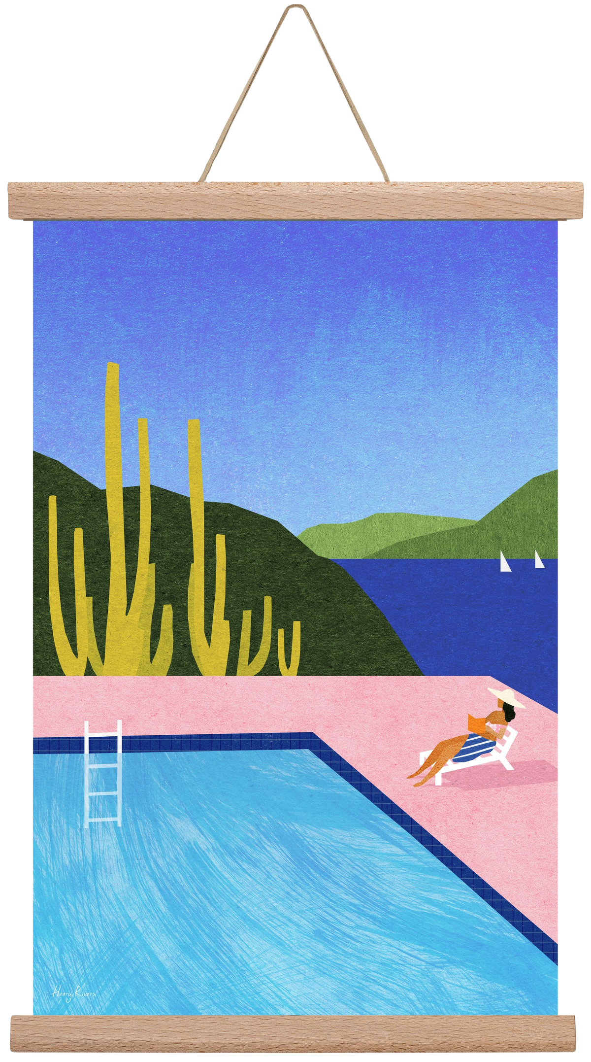 Swimming Pool, 30x45 cm (30x45 cm), Tölgy akasztó