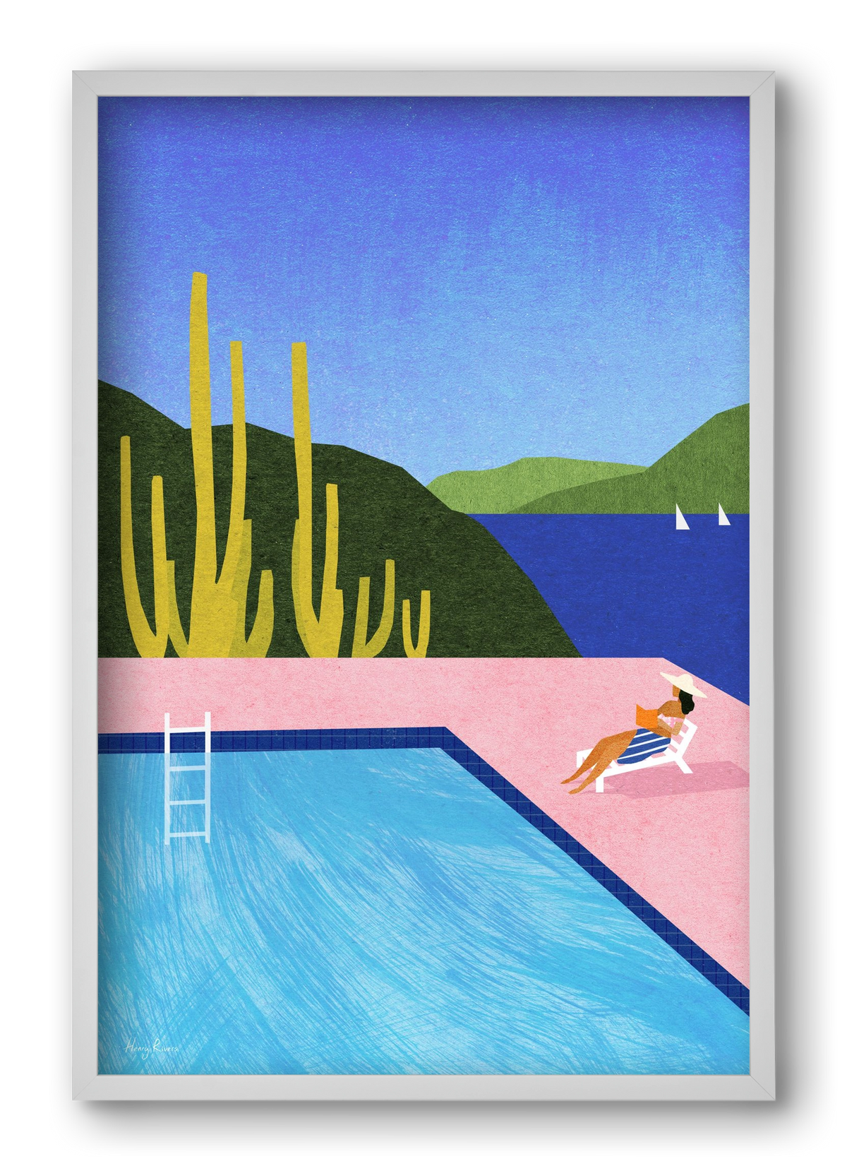 Swimming Pool, 40x60 cm (40x60 cm), Fehér keret