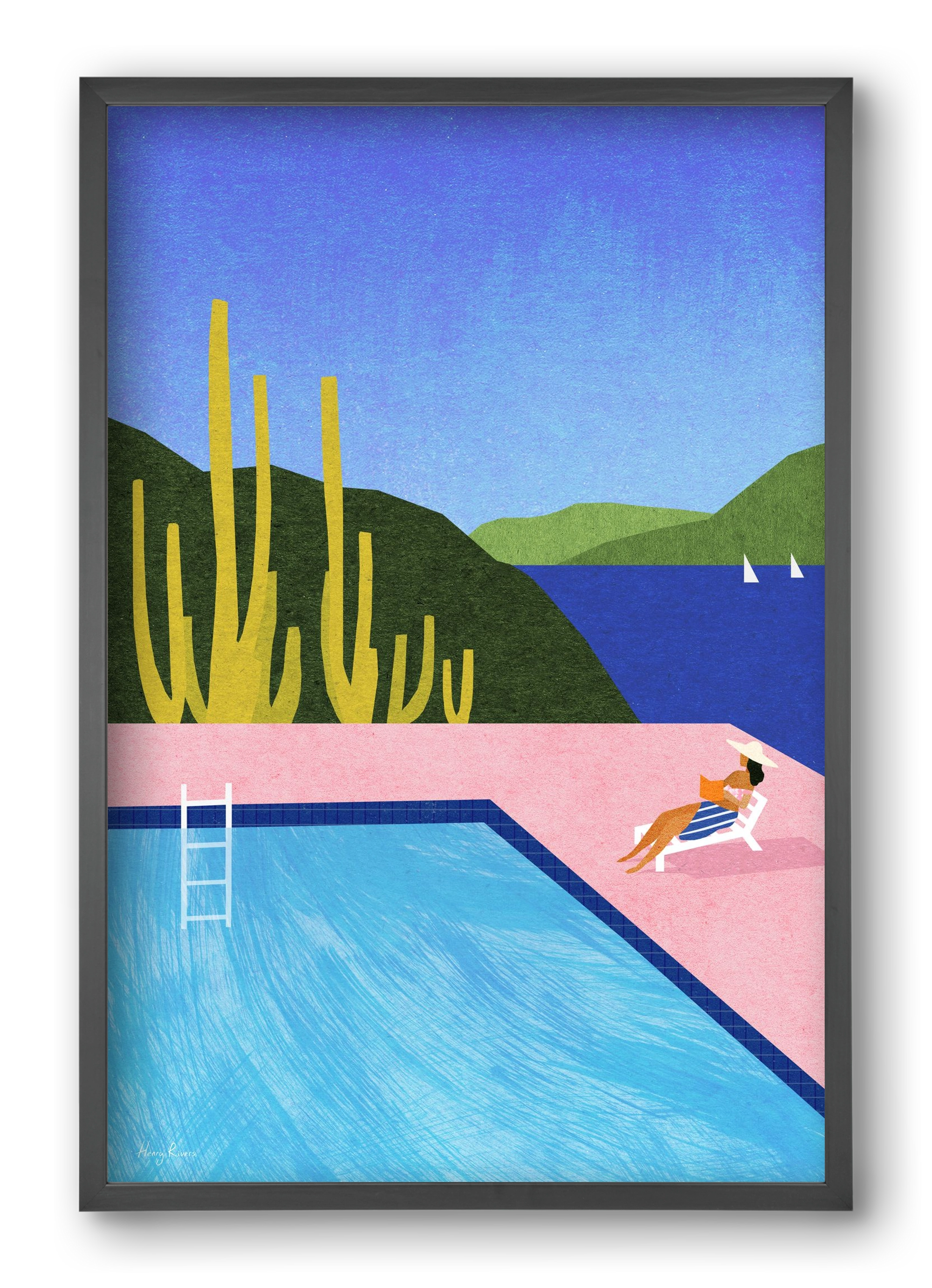 Swimming Pool, 40x60 cm (40x60 cm), Fekete keret