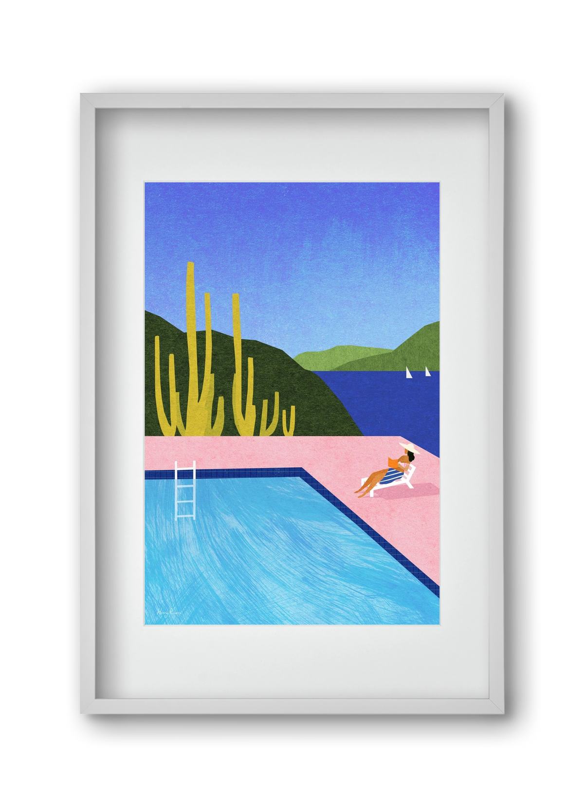 Swimming Pool, 30x45 cm (20x30 cm), Fehér keret, paszpartuval
