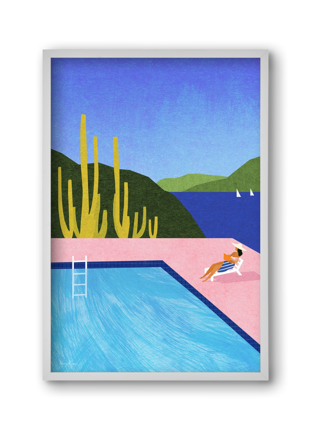 Swimming Pool, 30x45 cm (30x45 cm), Fehér keret