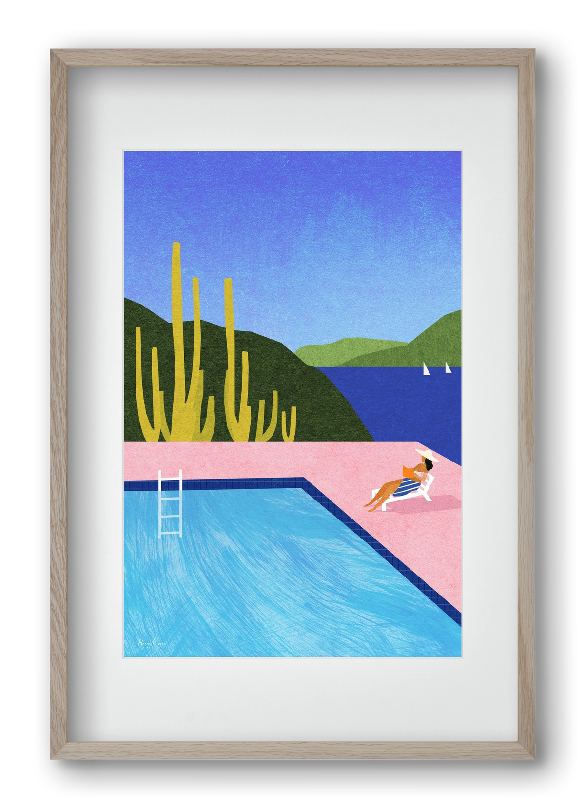 Swimming Pool, 40x60 cm (30x45 cm), Tölgy keret, paszpartuval