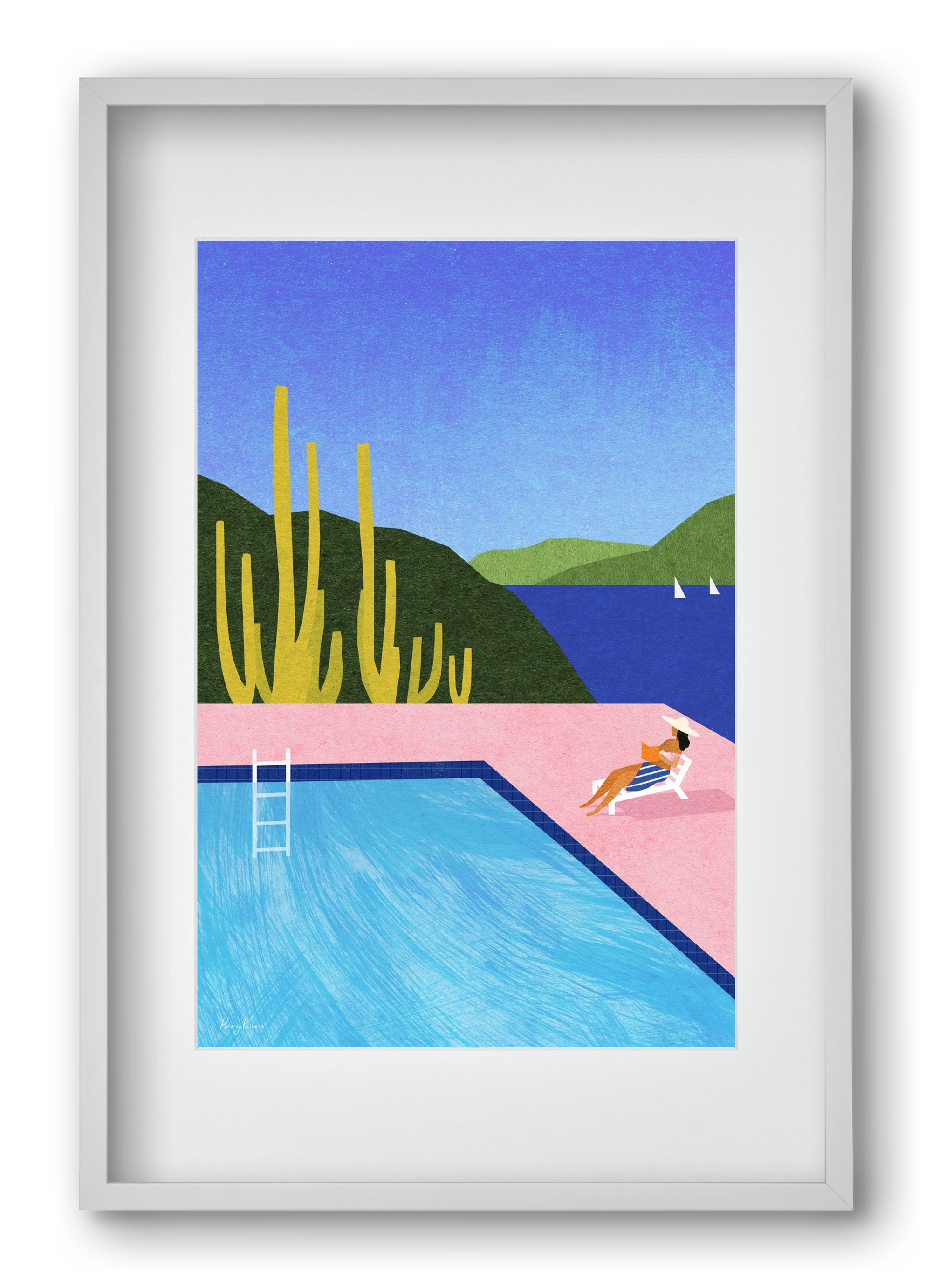 Swimming Pool, 40x60 cm (30x45 cm), Fehér keret, paszpartuval