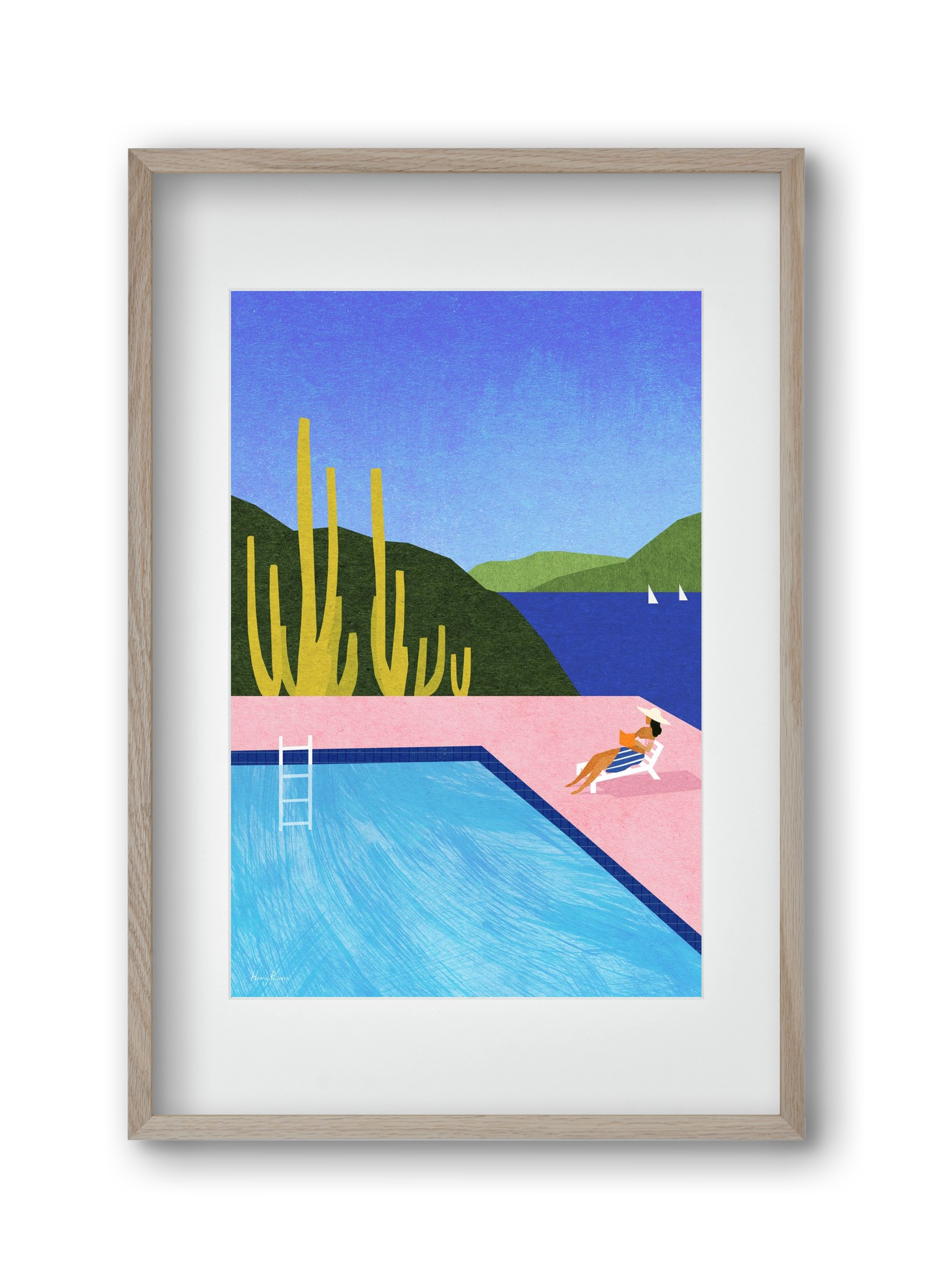Swimming Pool, 30x45 cm (20x30 cm), Tölgy keret, paszpartuval