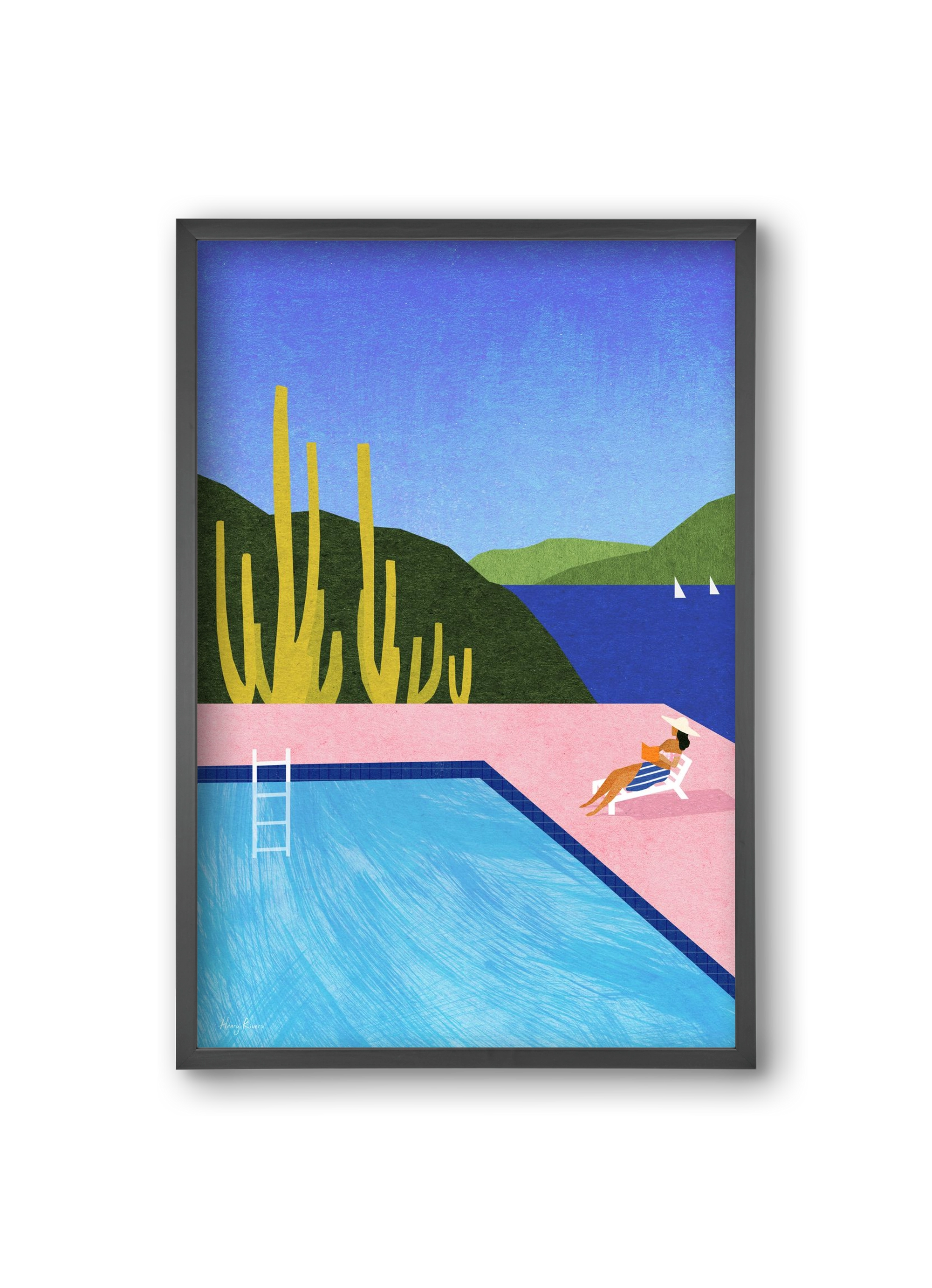 Swimming Pool, 20x30 cm (20x30 cm), Fekete keret