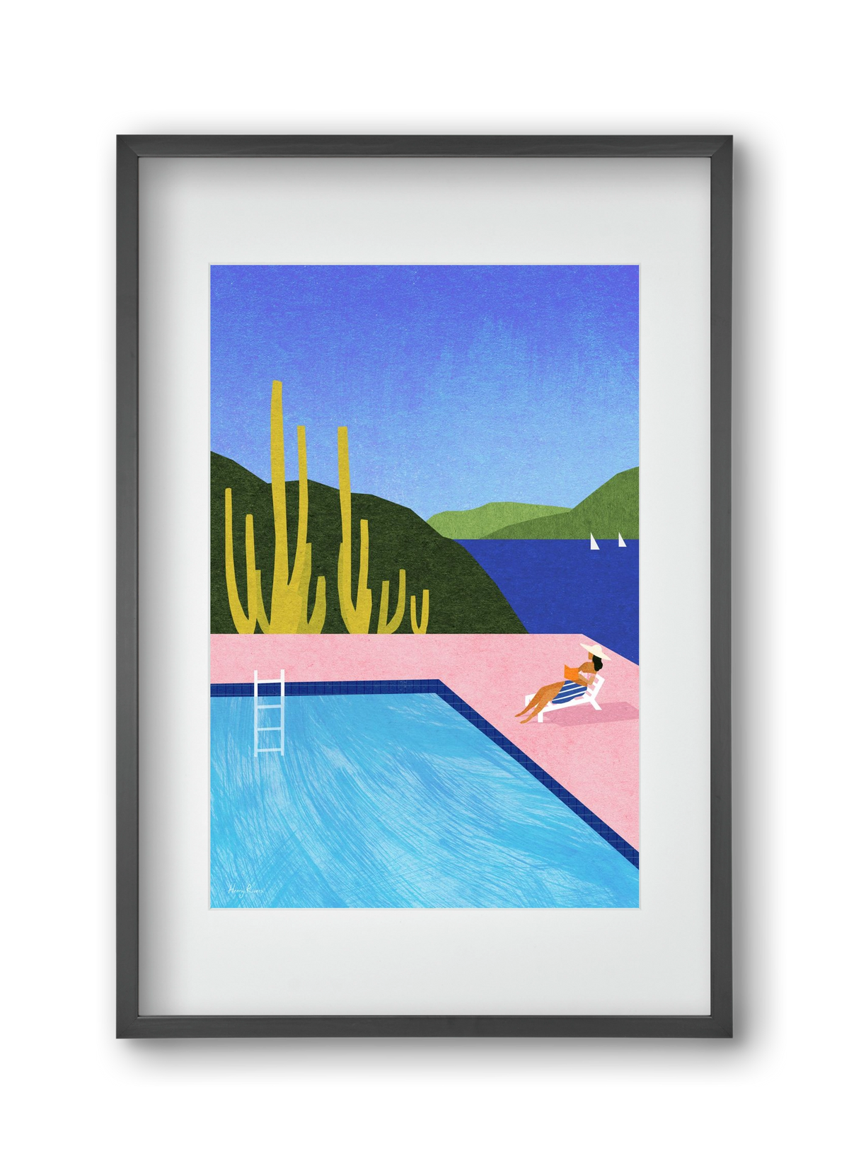 Swimming Pool, 30x45 cm (20x30 cm), Fekete keret, paszpartuval
