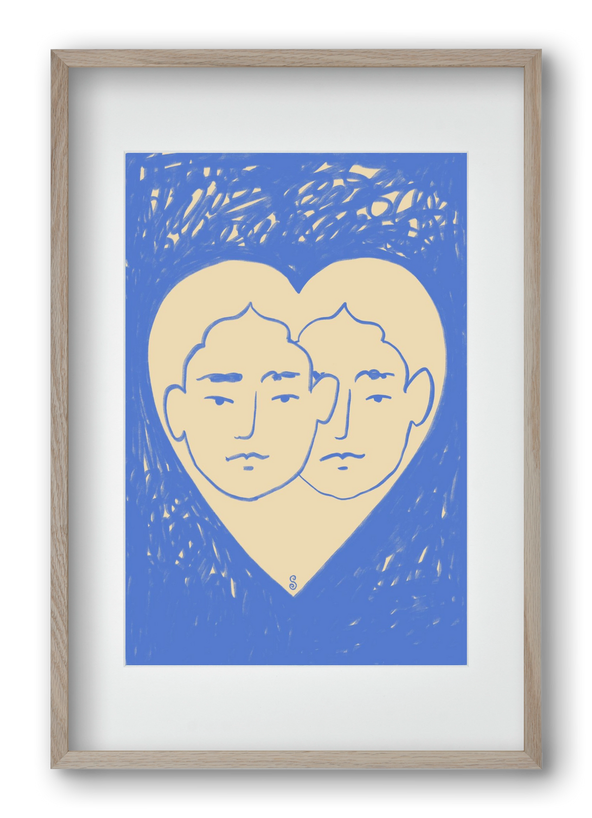 LOVERS, 40x60 cm (30x45 cm), Tölgy keret, paszpartuval