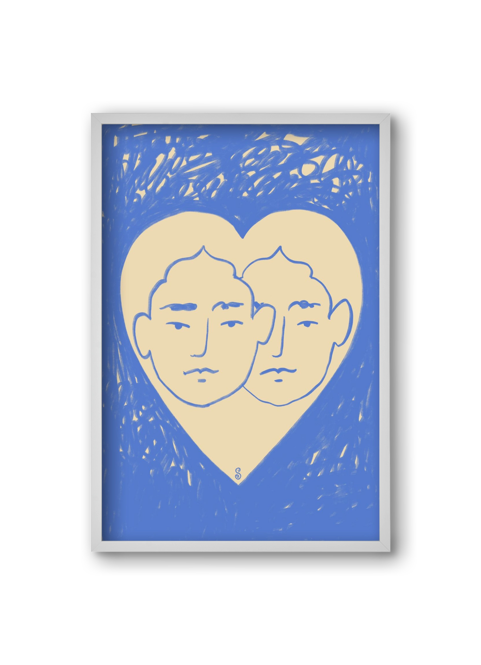 LOVERS, 20x30 cm (20x30 cm), Fehér keret