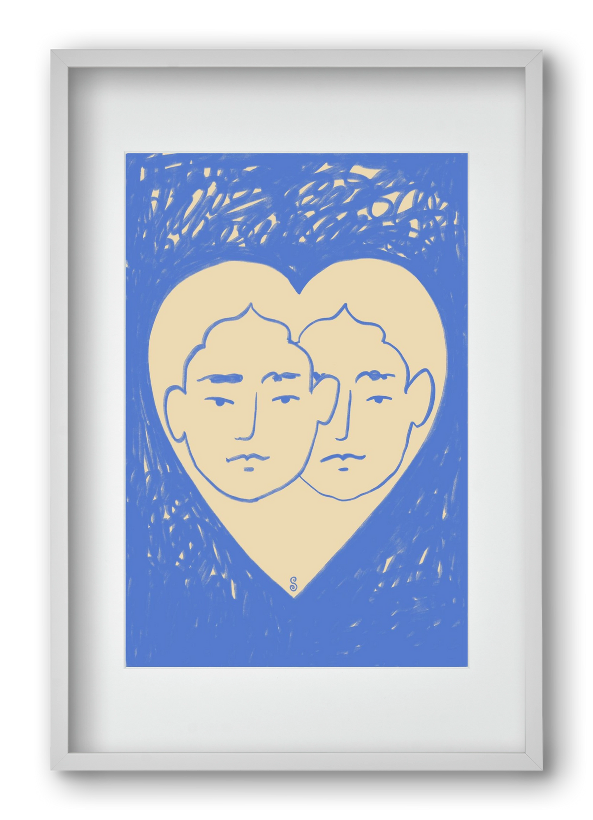 LOVERS, 40x60 cm (30x45 cm), Fehér keret, paszpartuval