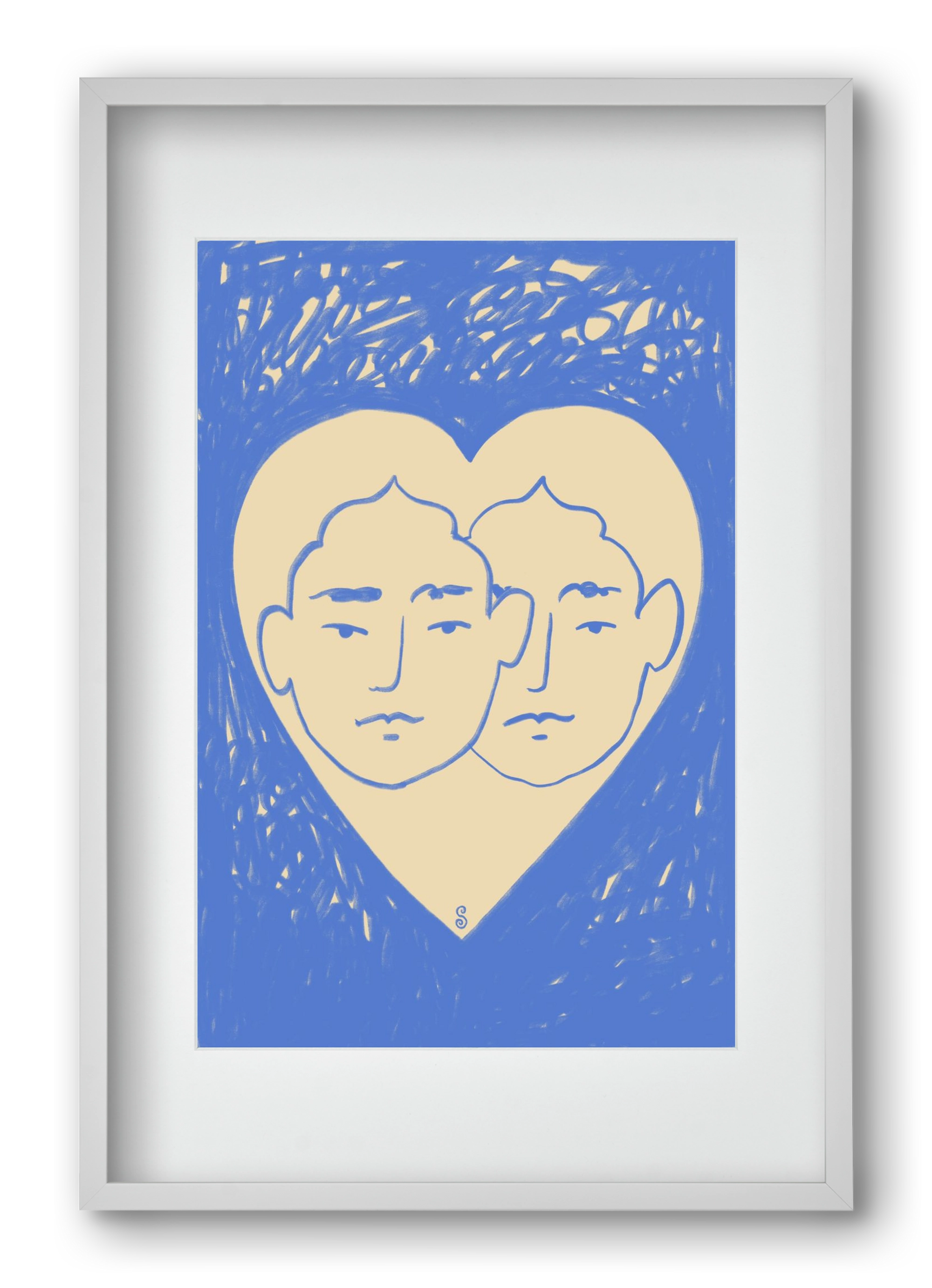 LOVERS, 40x60 cm (30x45 cm), Fehér keret, paszpartuval