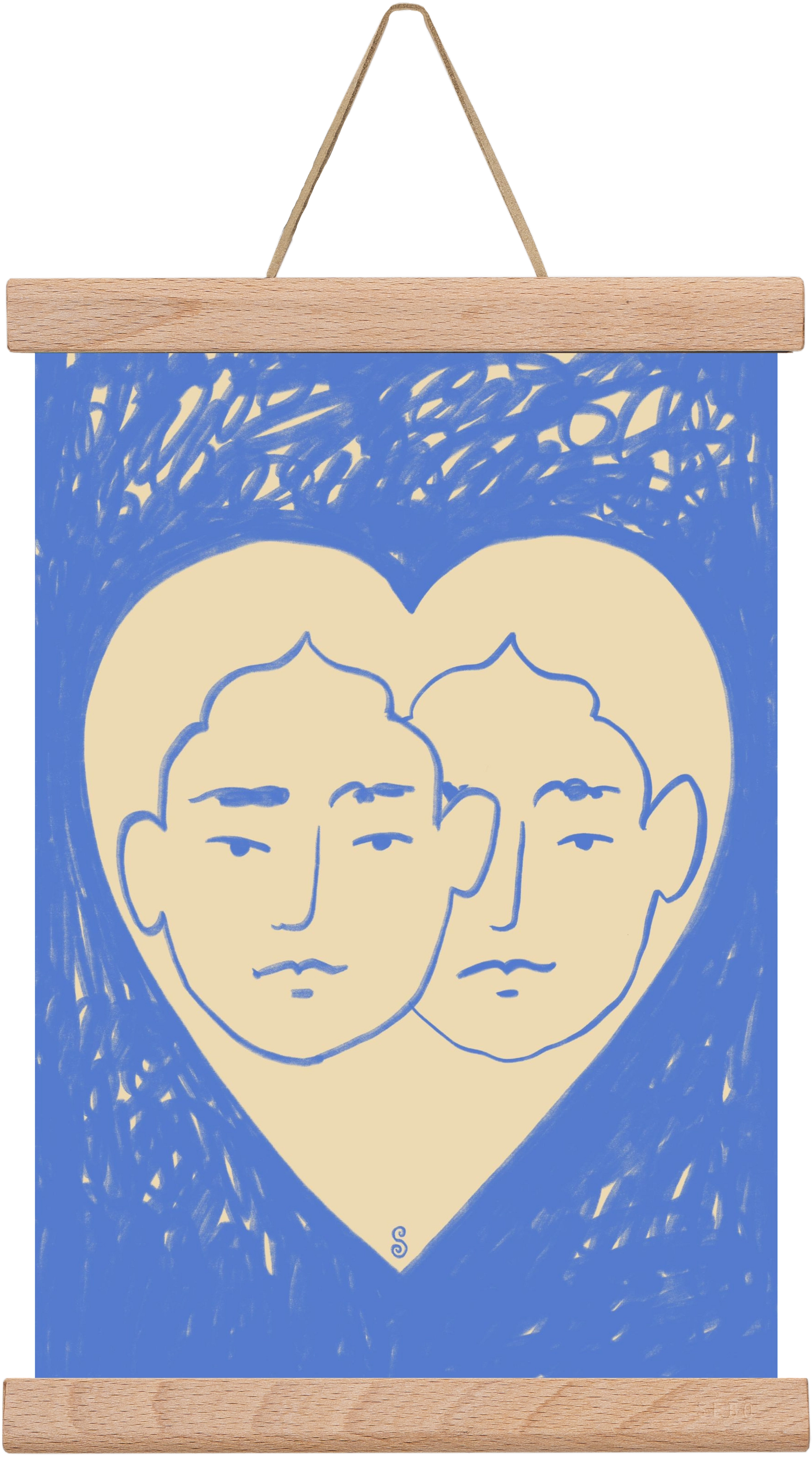 LOVERS, 20x30 cm (20x30 cm), Tölgy akasztó