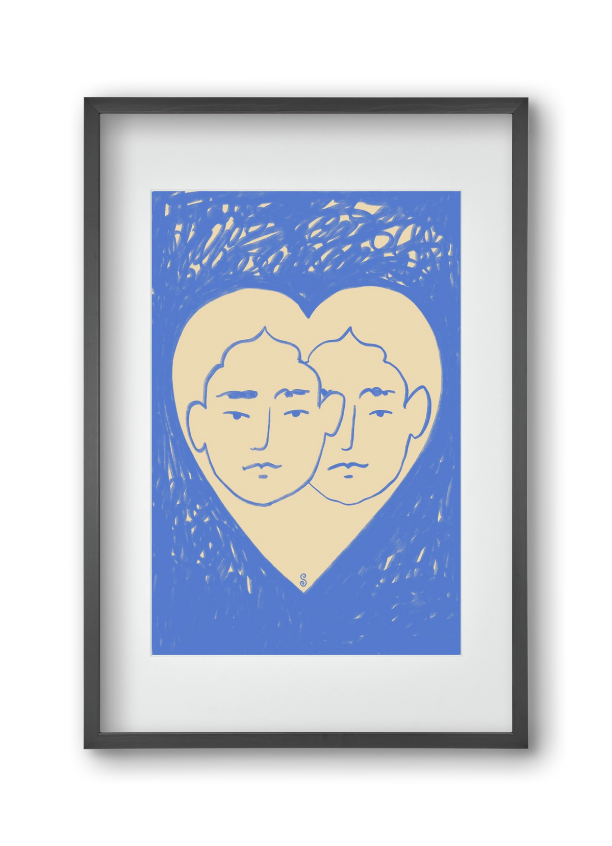 LOVERS, 30x45 cm (20x30 cm), Fekete keret, paszpartuval