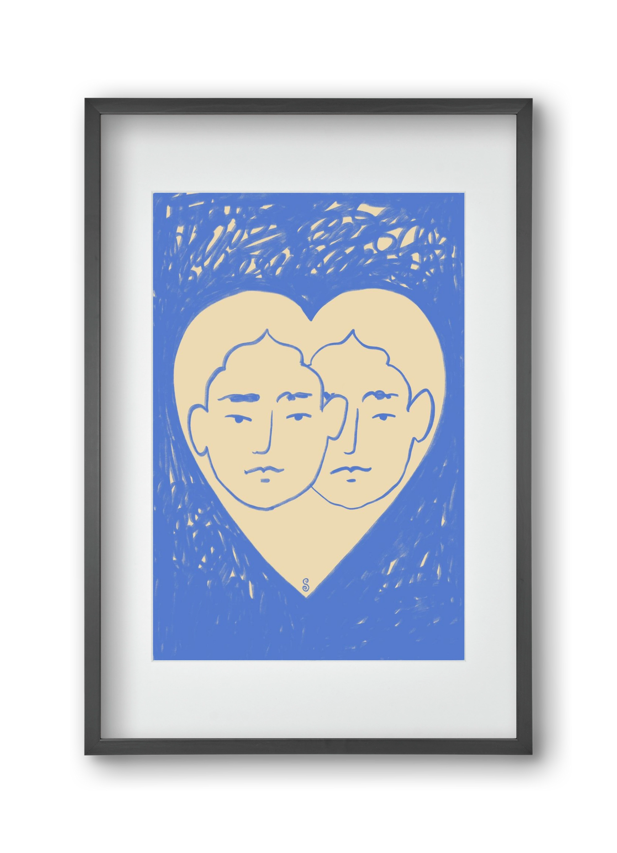 LOVERS, 30x45 cm (20x30 cm), Fekete keret, paszpartuval