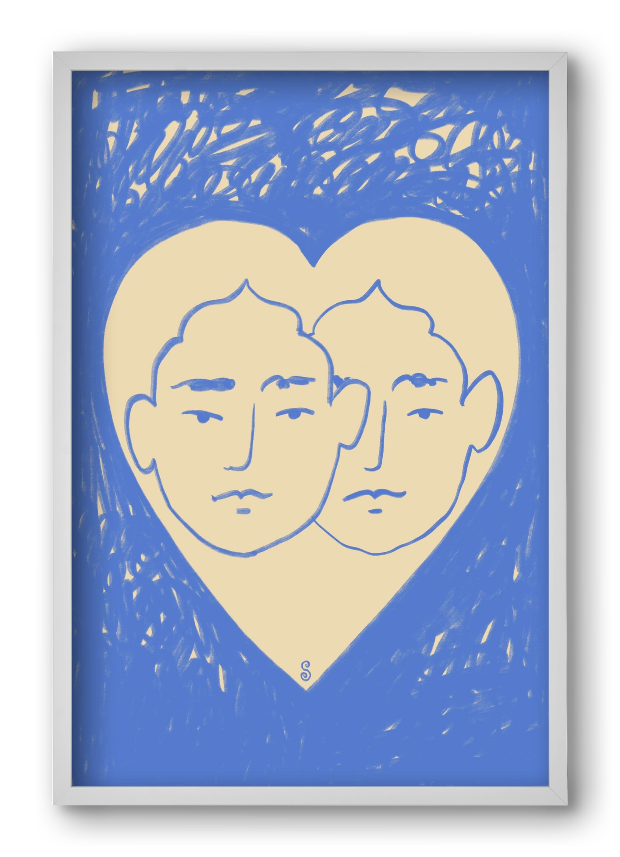 LOVERS, 40x60 cm (40x60 cm), Fehér keret