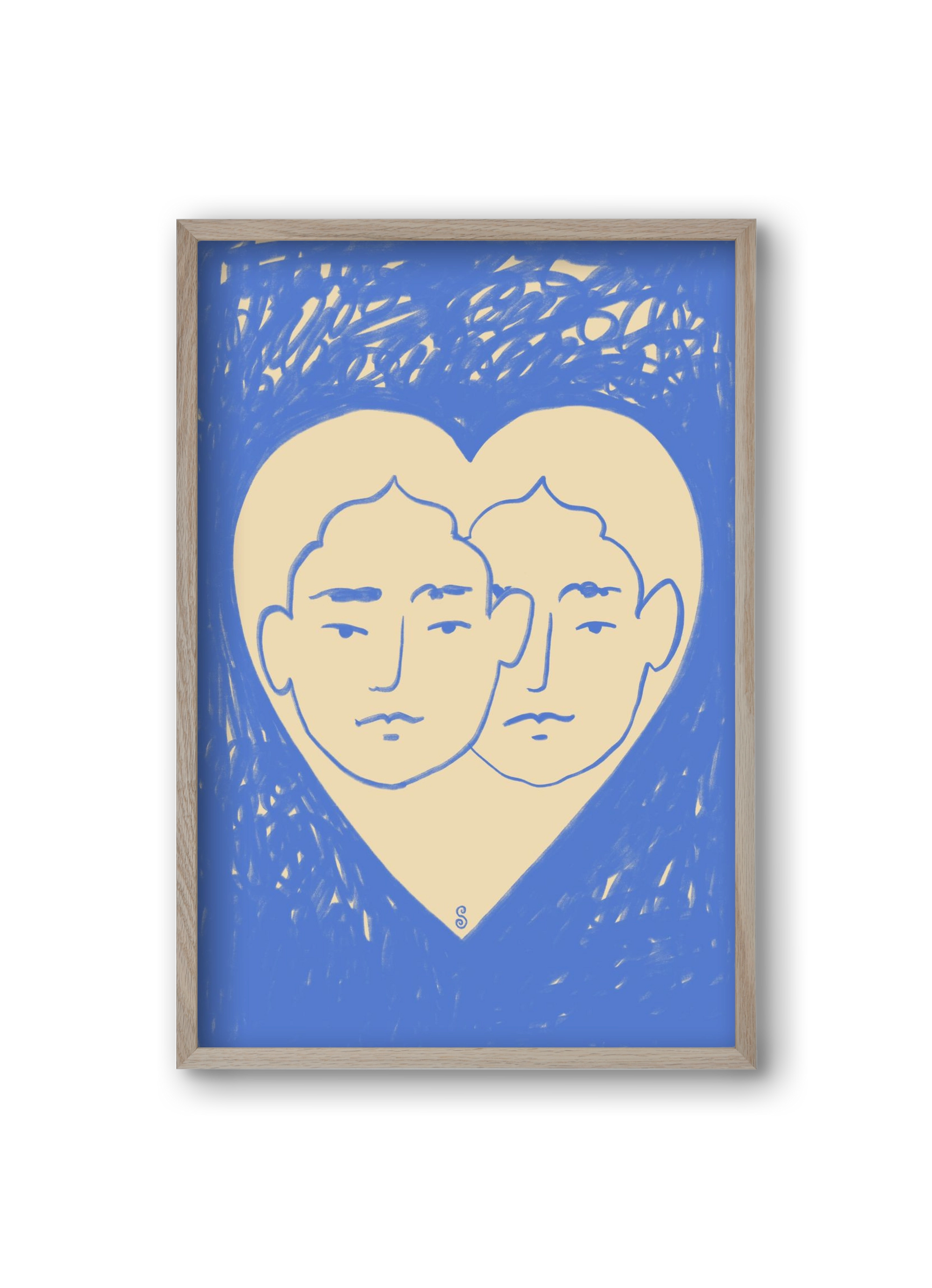 LOVERS, 20x30 cm (20x30 cm), Tölgy keret