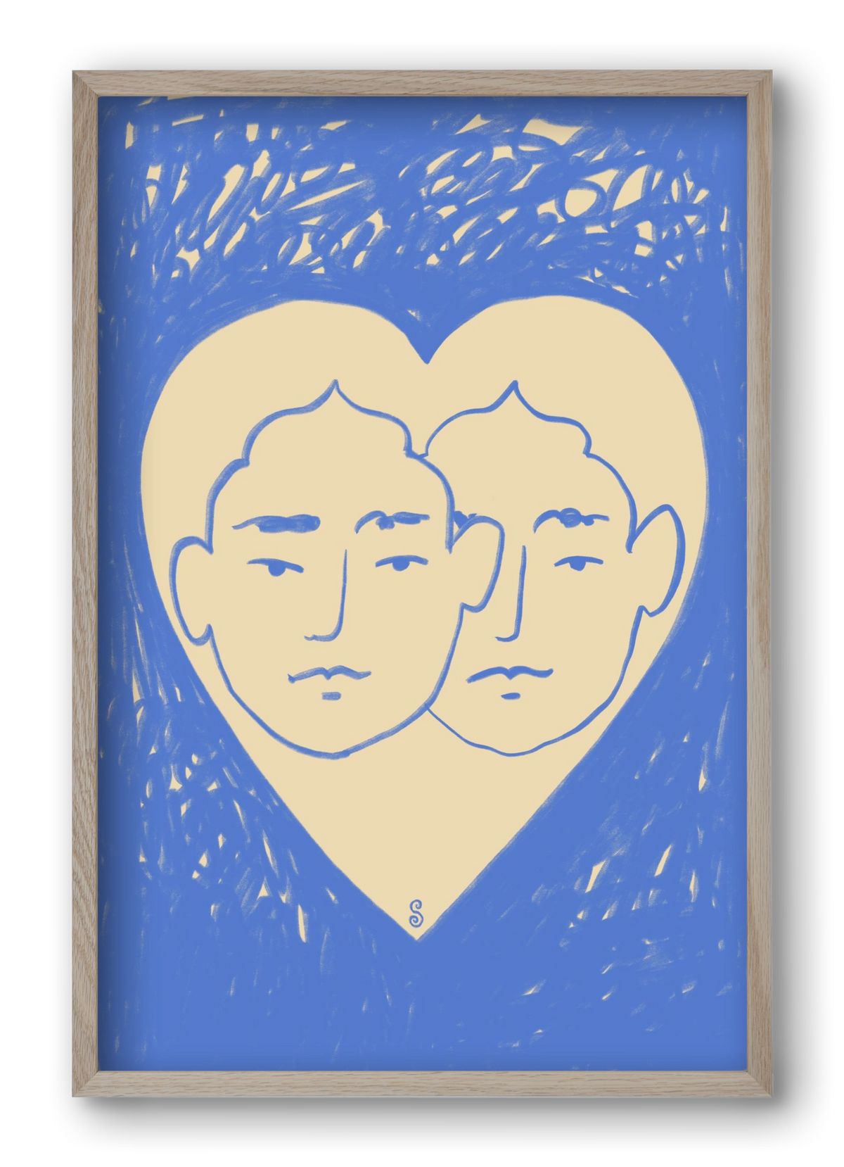LOVERS, 40x60 cm (40x60 cm), Tölgy keret