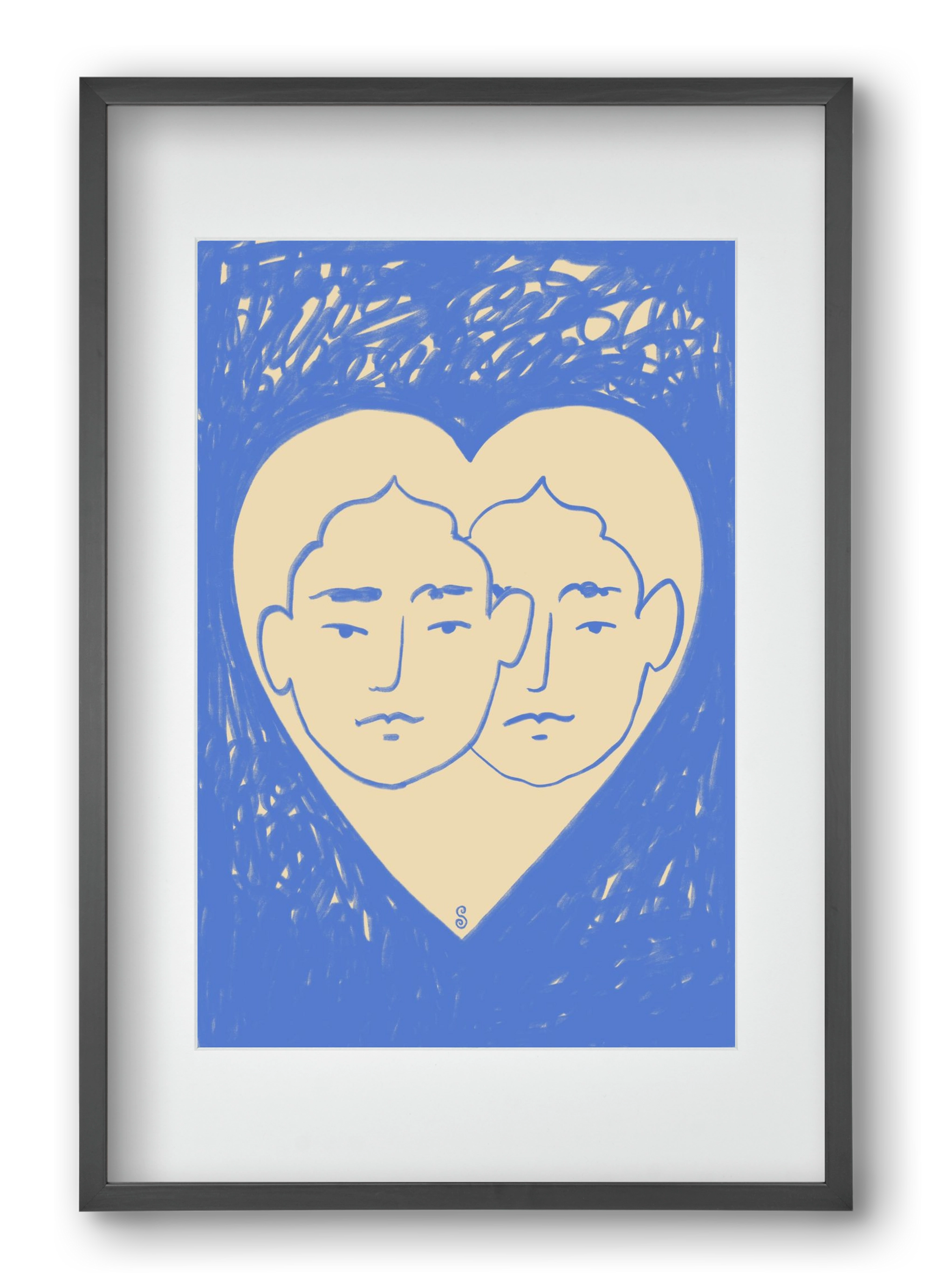 LOVERS, 40x60 cm (30x45 cm), Fekete keret, paszpartuval