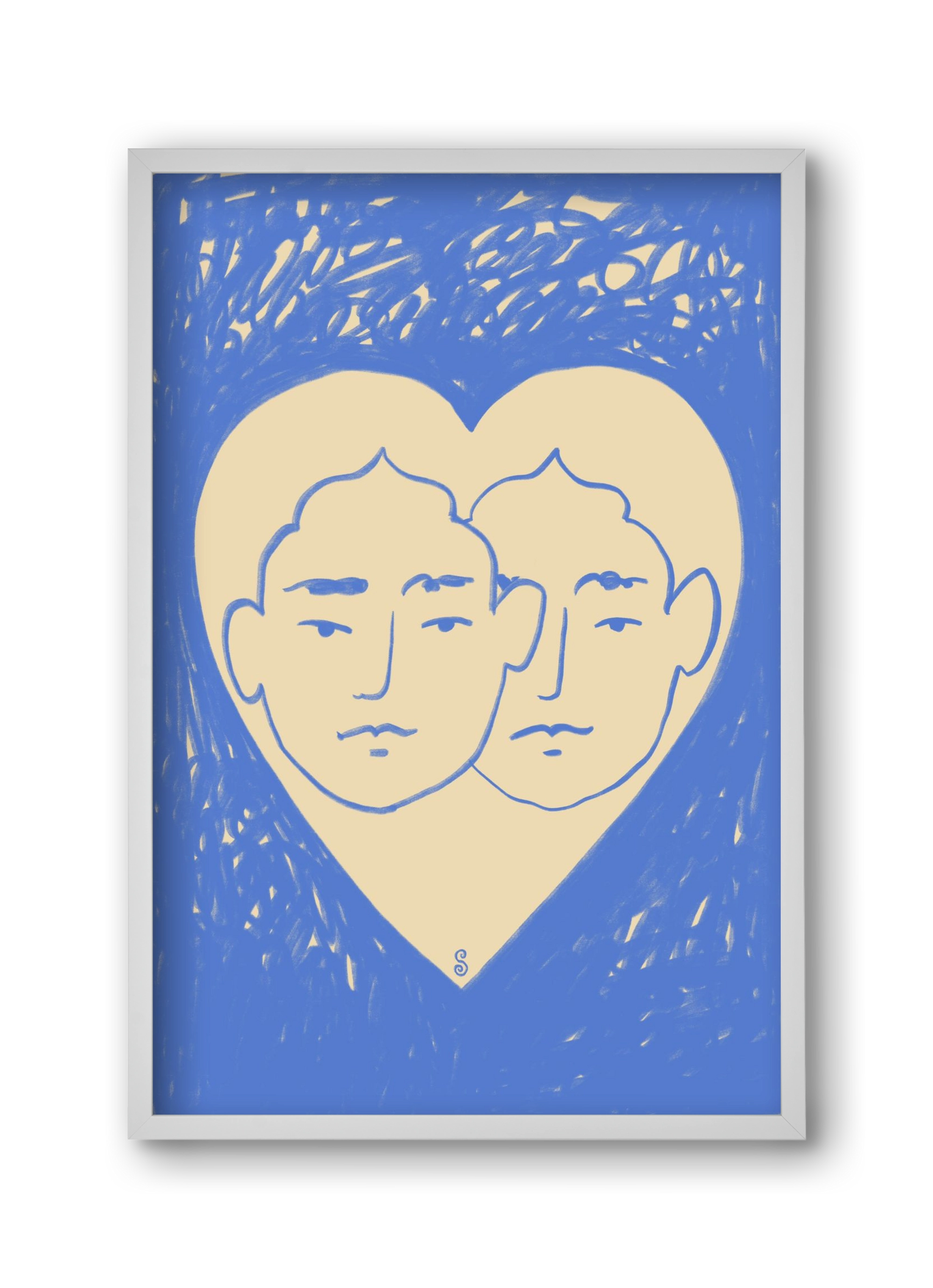 LOVERS, 30x45 cm (30x45 cm), Fehér keret