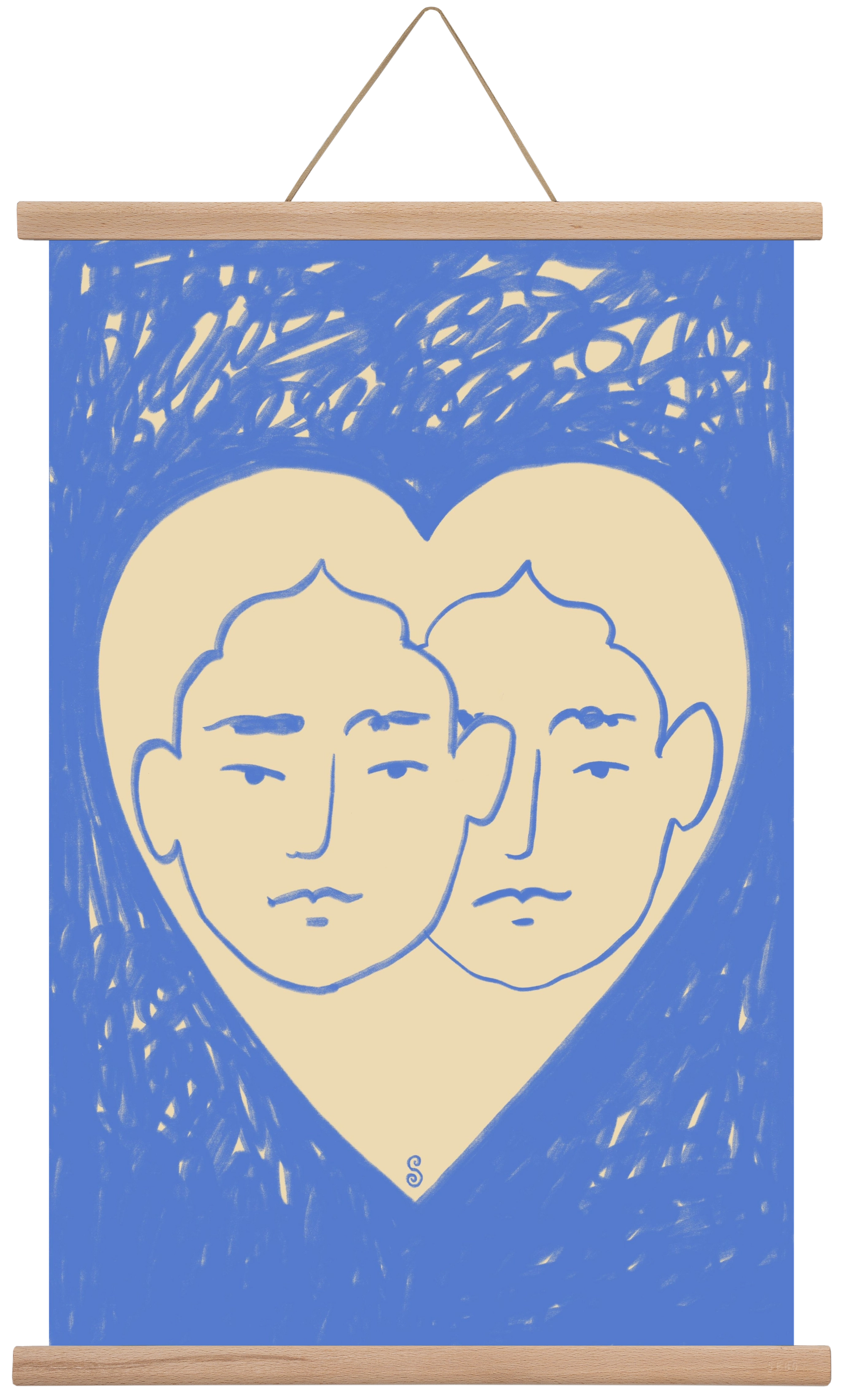 LOVERS, 40x60 cm (40x60 cm), Tölgy akasztó