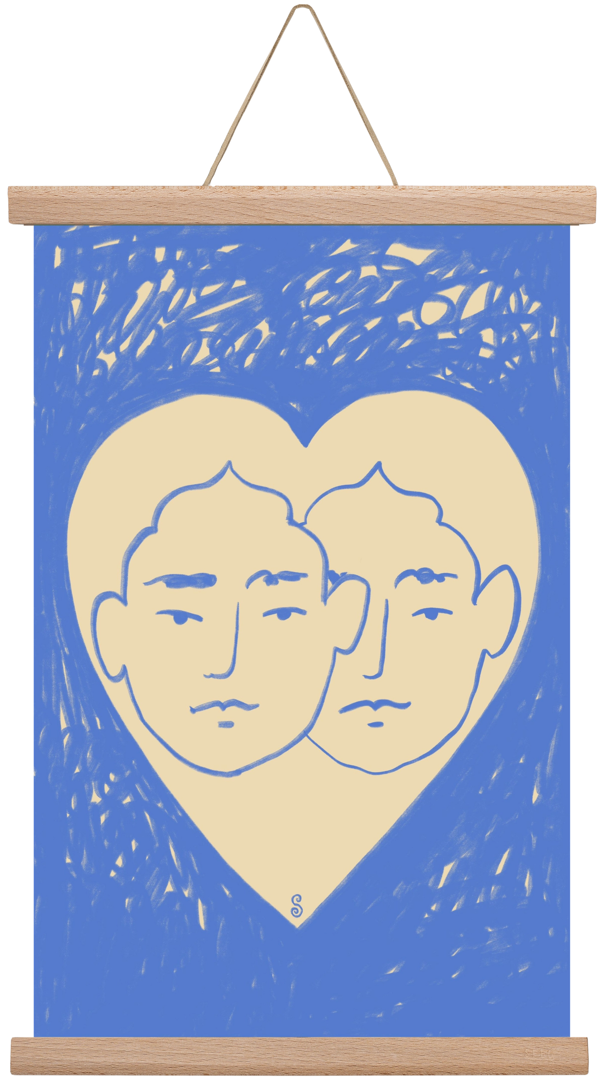 LOVERS, 30x45 cm (30x45 cm), Tölgy akasztó