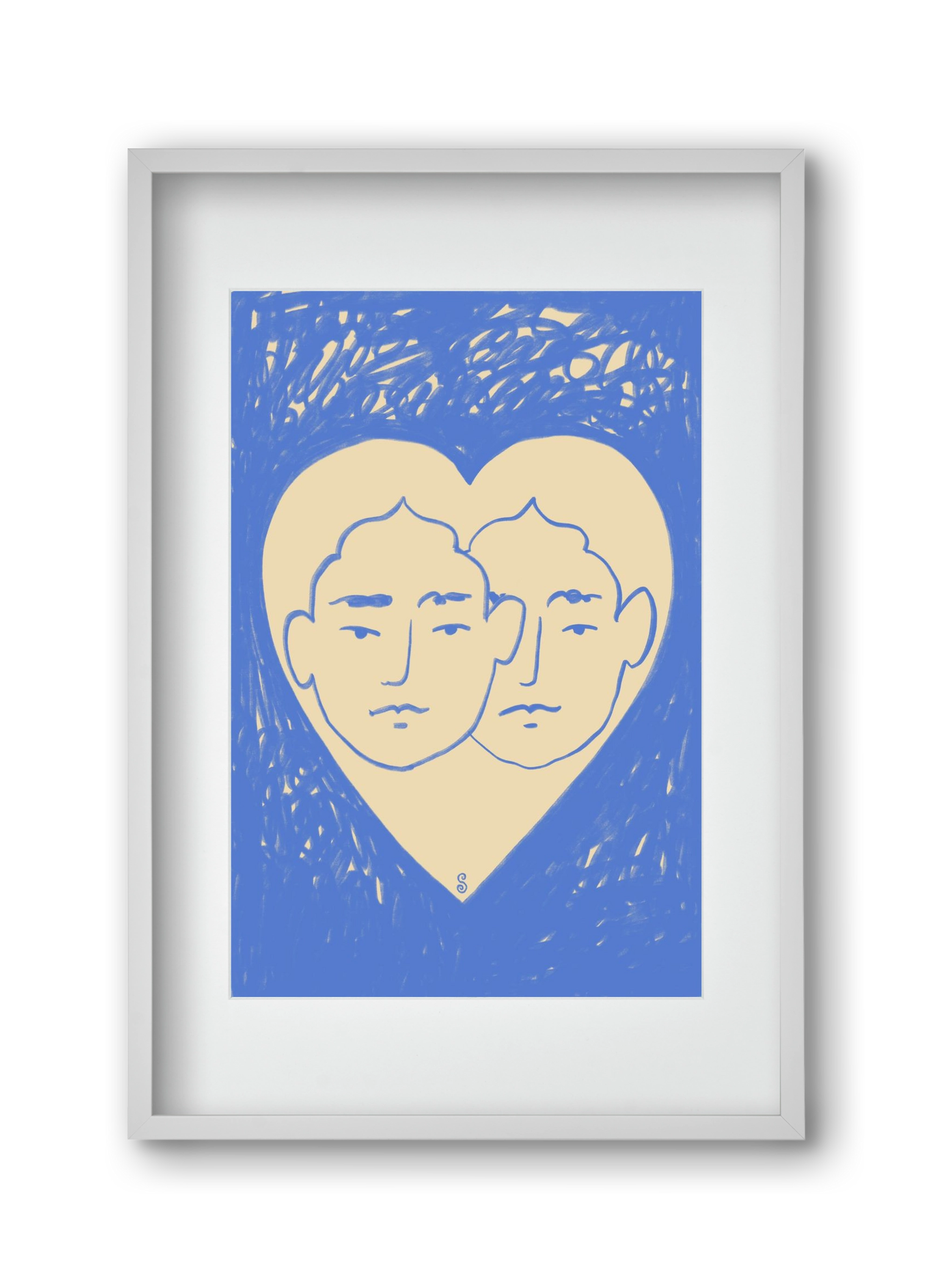 LOVERS, 30x45 cm (20x30 cm), Fehér keret, paszpartuval