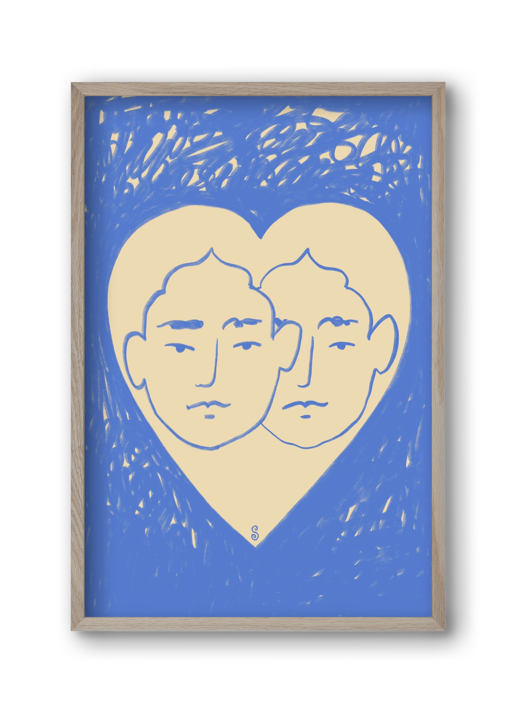 LOVERS, 30x45 cm (30x45 cm), Tölgy keret