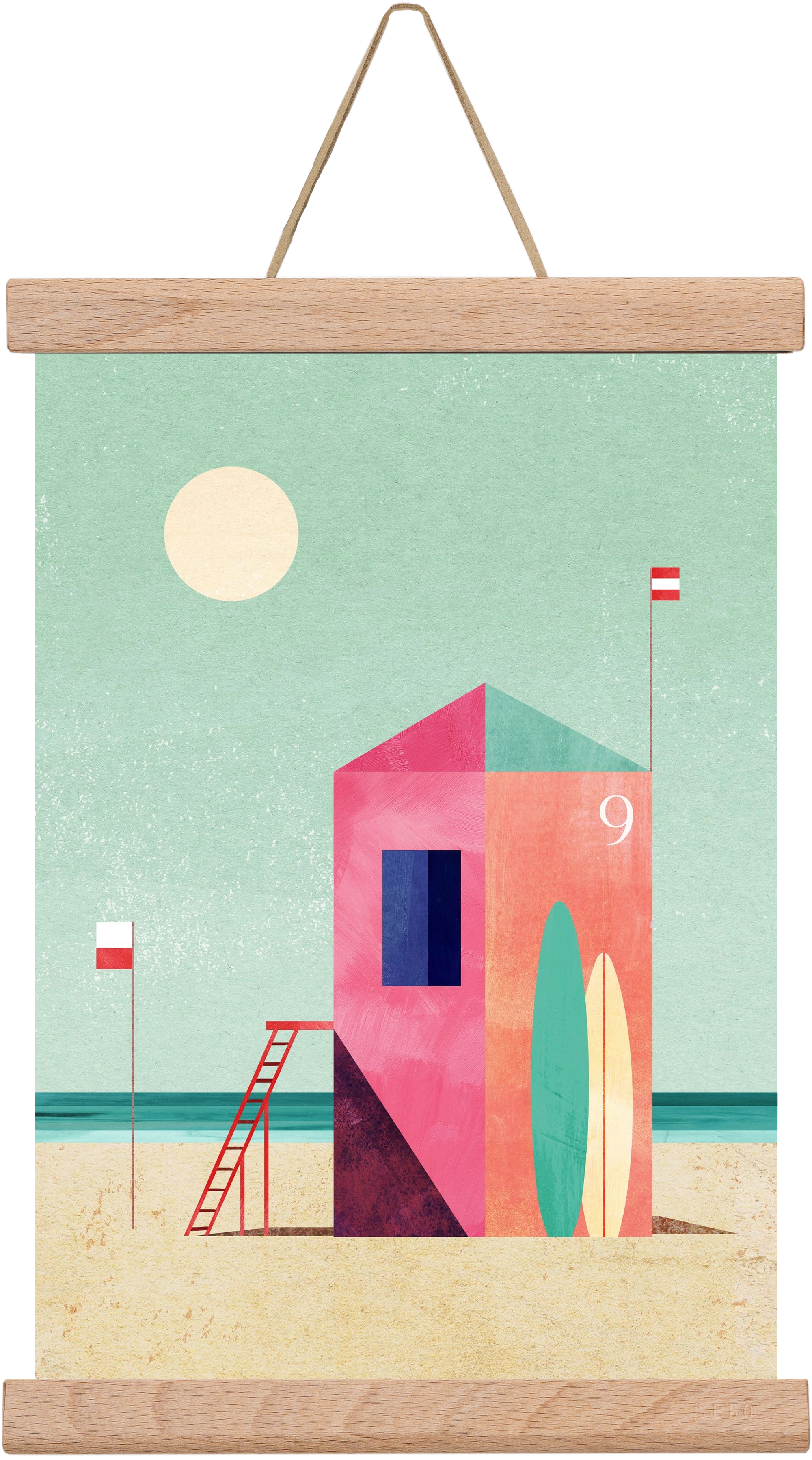 Surf Hut, 20x30 cm (20x30 cm), Tölgy akasztó