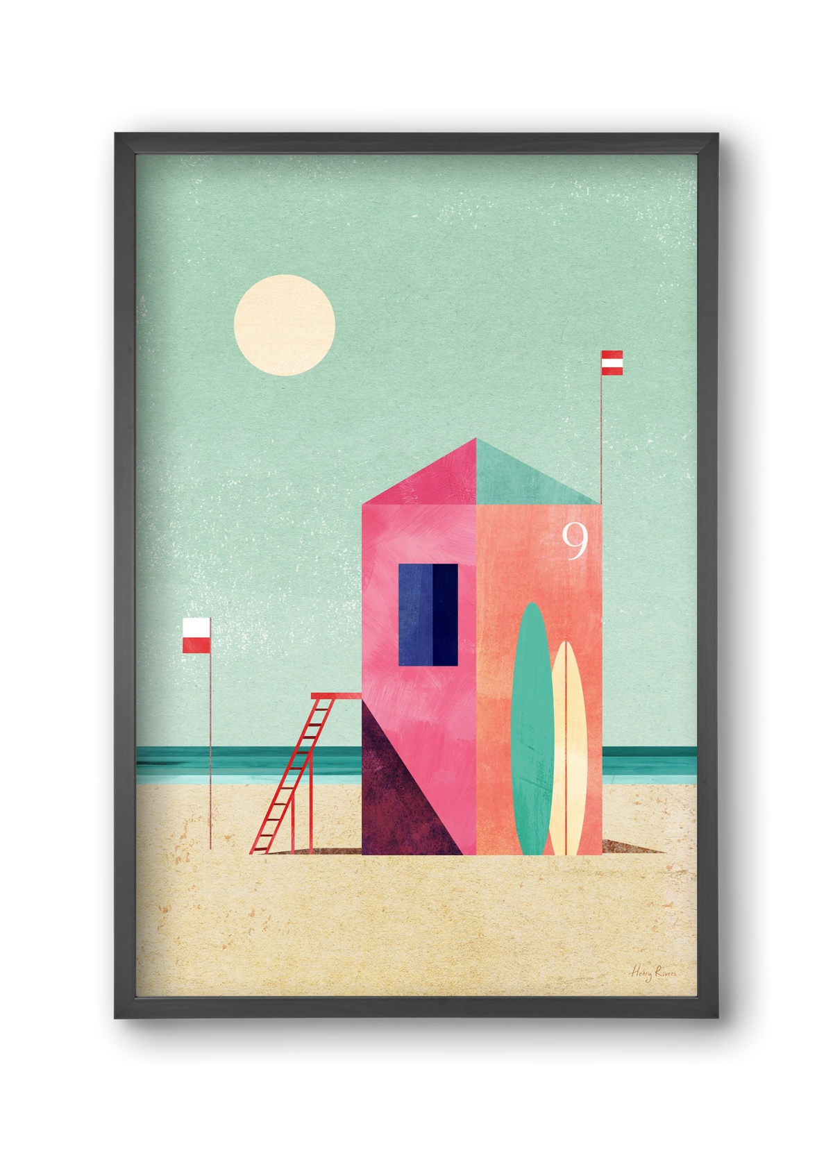 Surf Hut, 30x45 cm (30x45 cm), Fekete keret