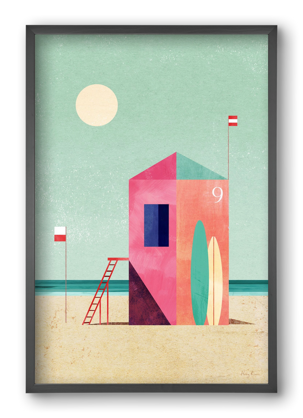Surf Hut, 40x60 cm (40x60 cm), Fekete keret