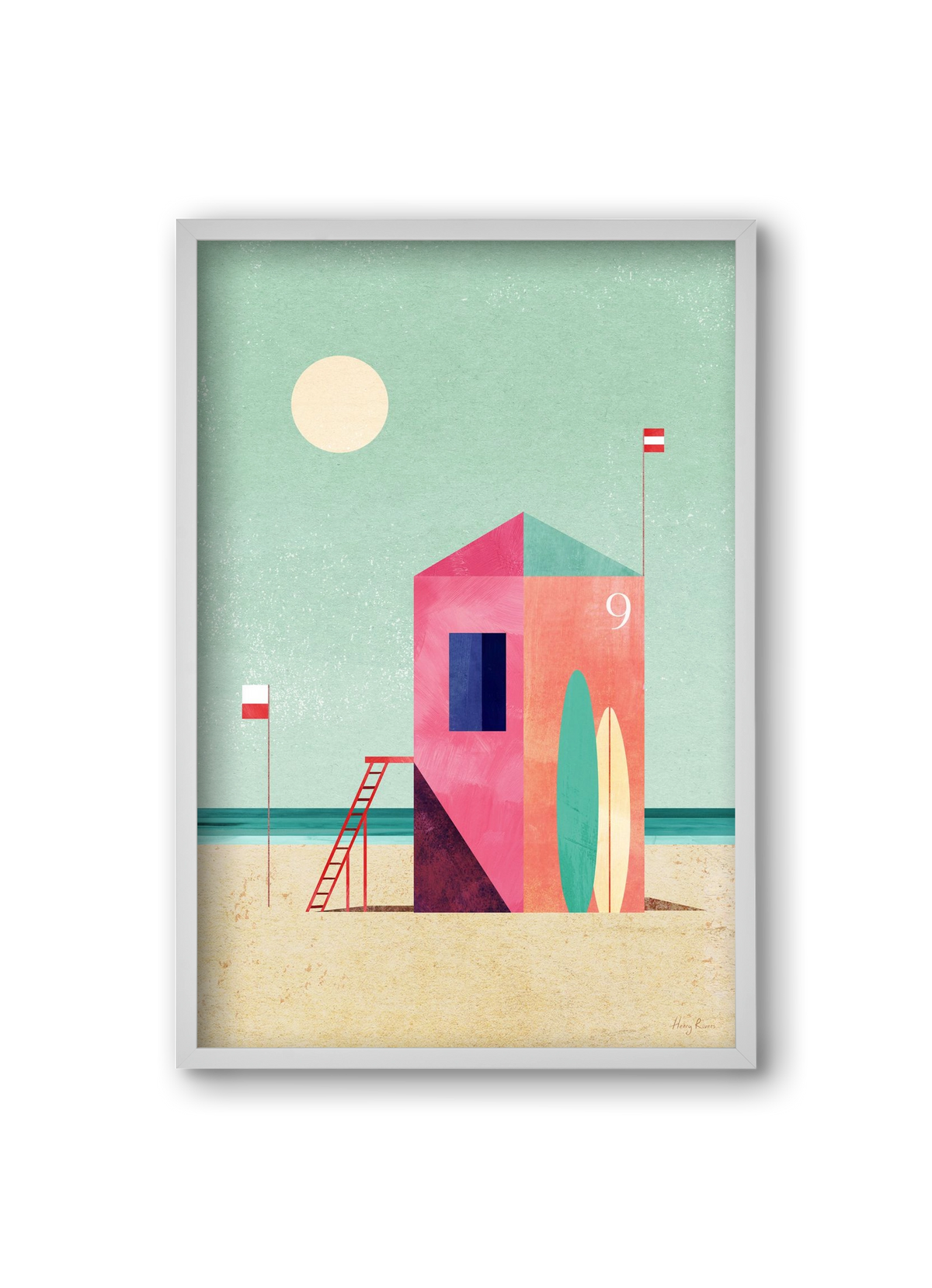 Surf Hut, 20x30 cm (20x30 cm), Fehér keret