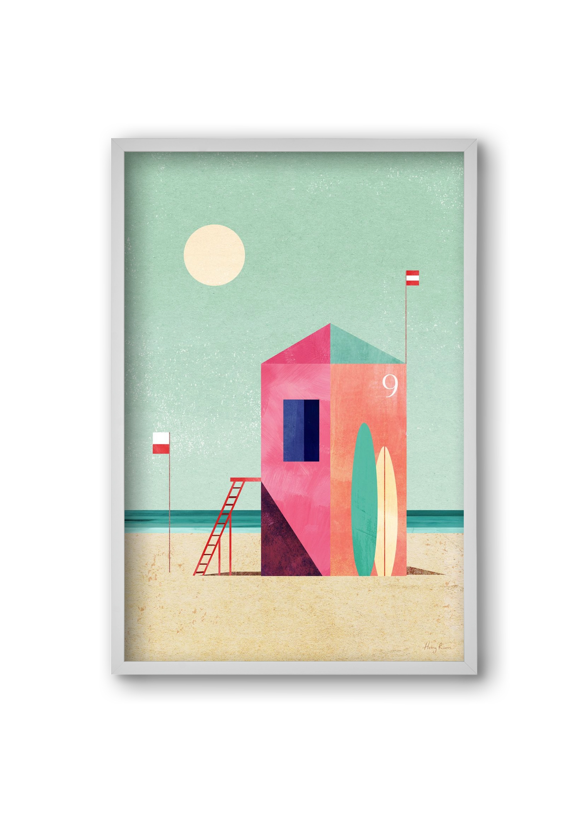 Surf Hut, 20x30 cm (20x30 cm), Fehér keret