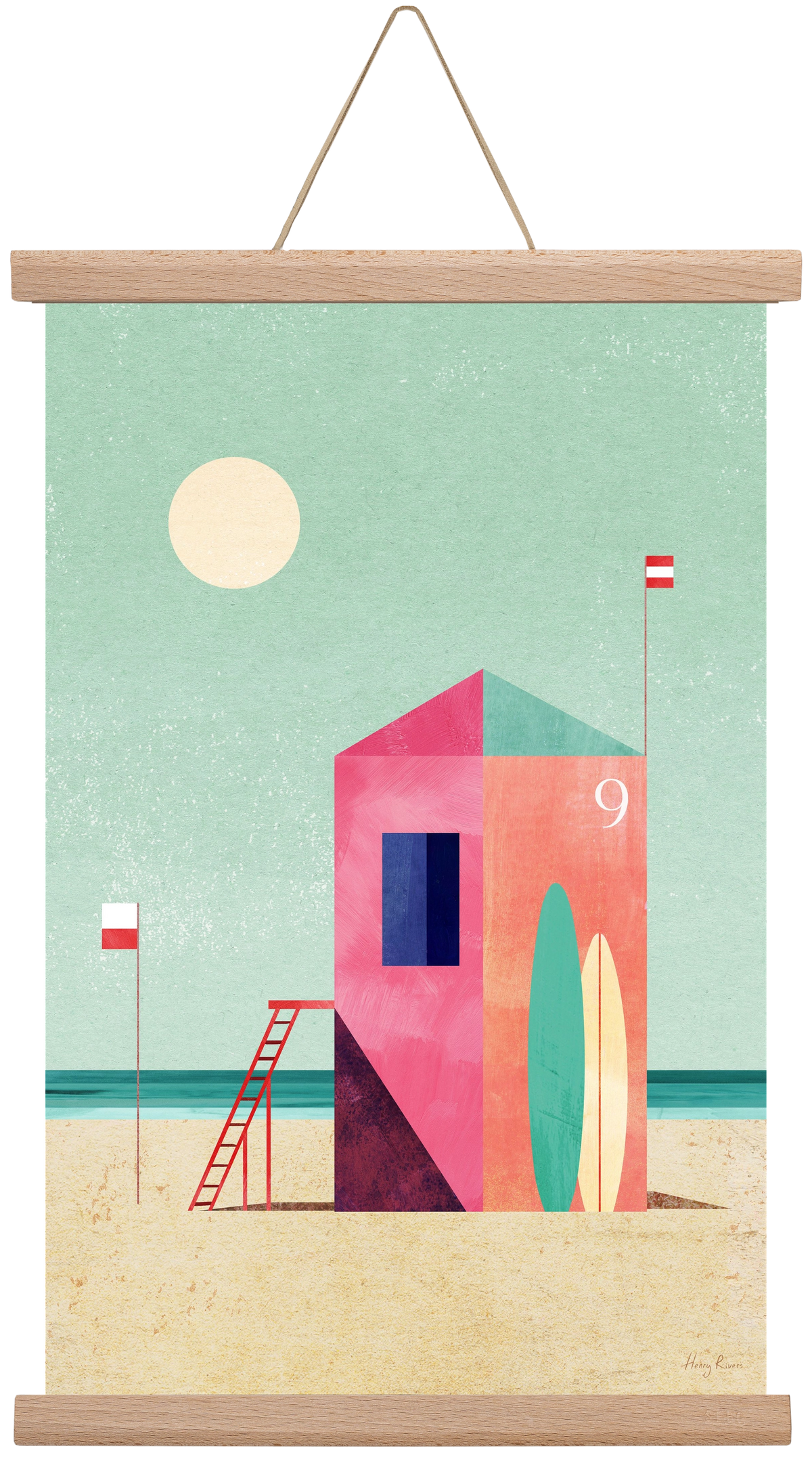 Surf Hut, 30x45 cm (30x45 cm), Tölgy akasztó