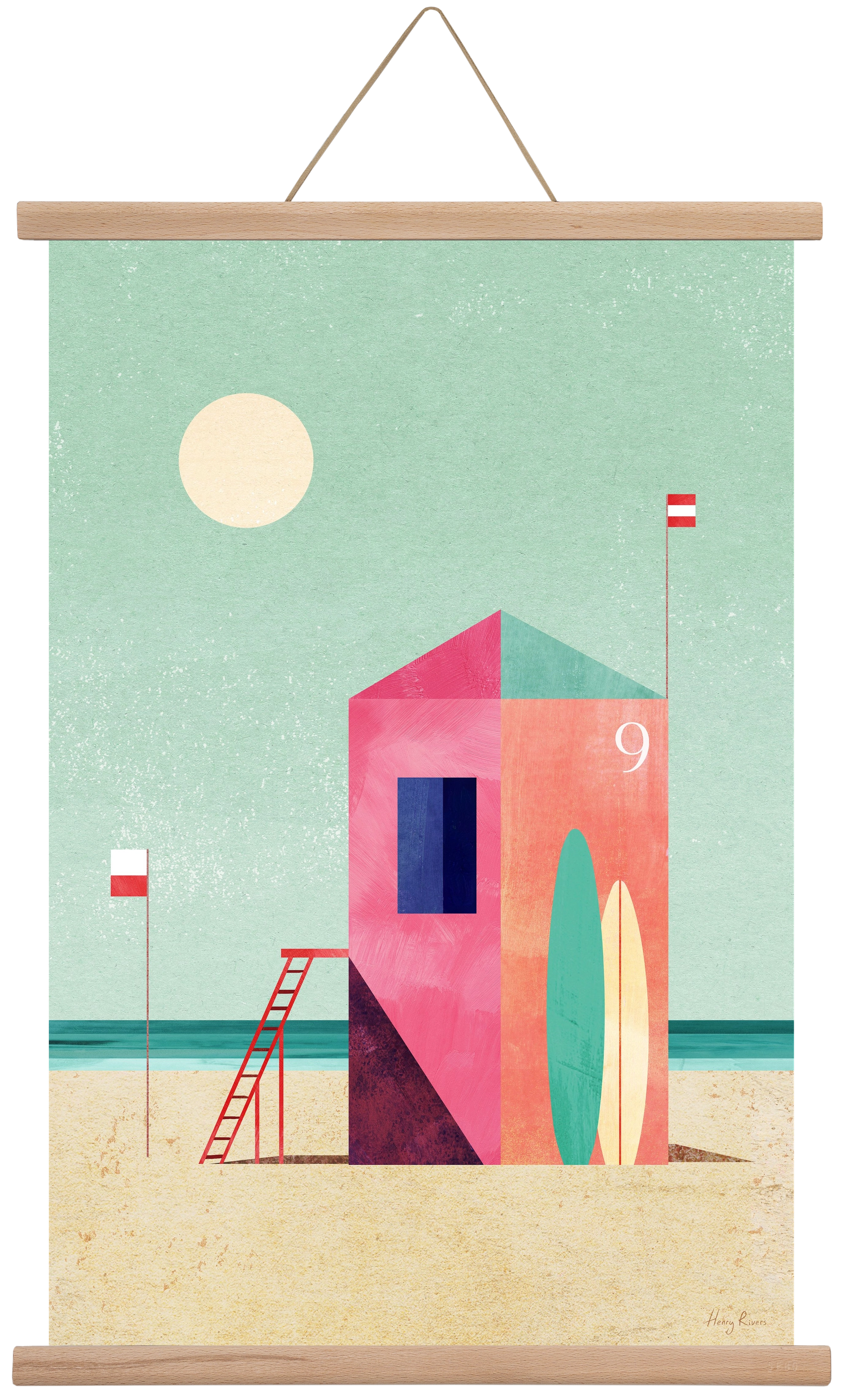 Surf Hut, 40x60 cm (40x60 cm), Tölgy akasztó