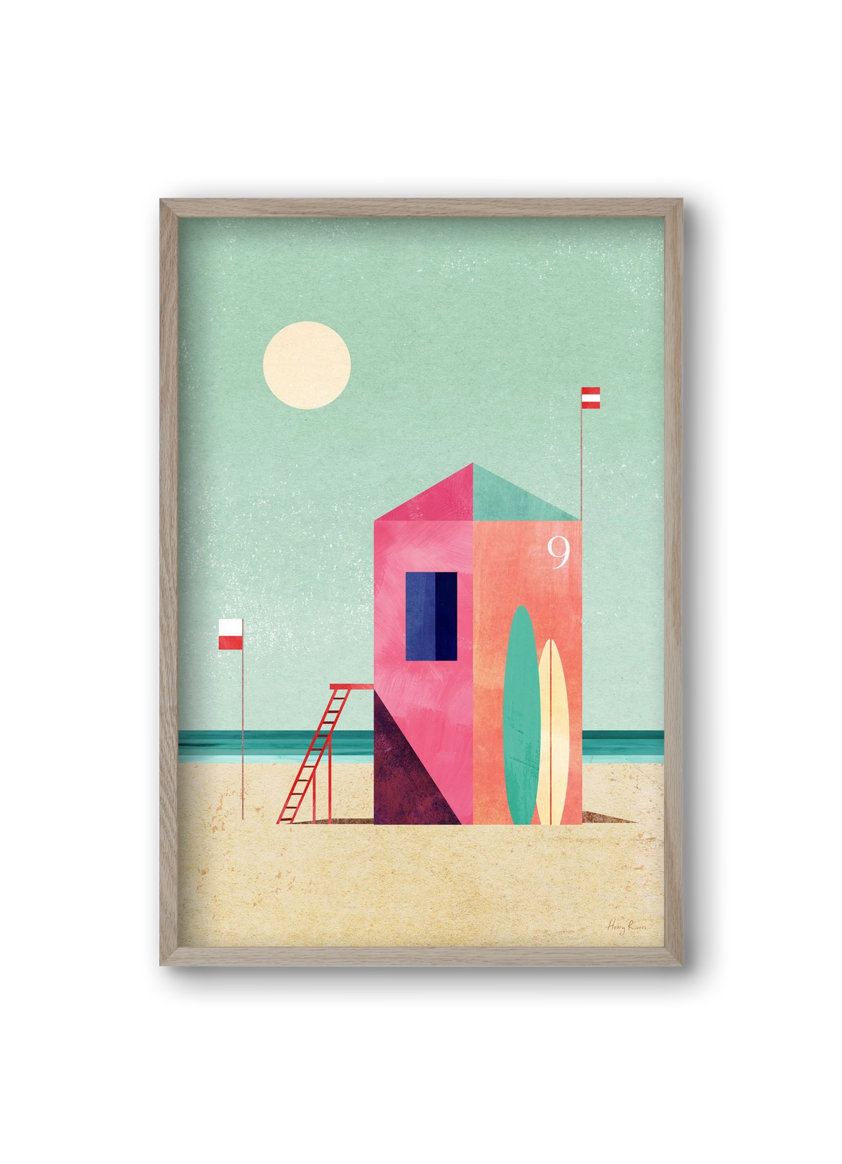 Surf Hut, 20x30 cm (20x30 cm), Tölgy keret