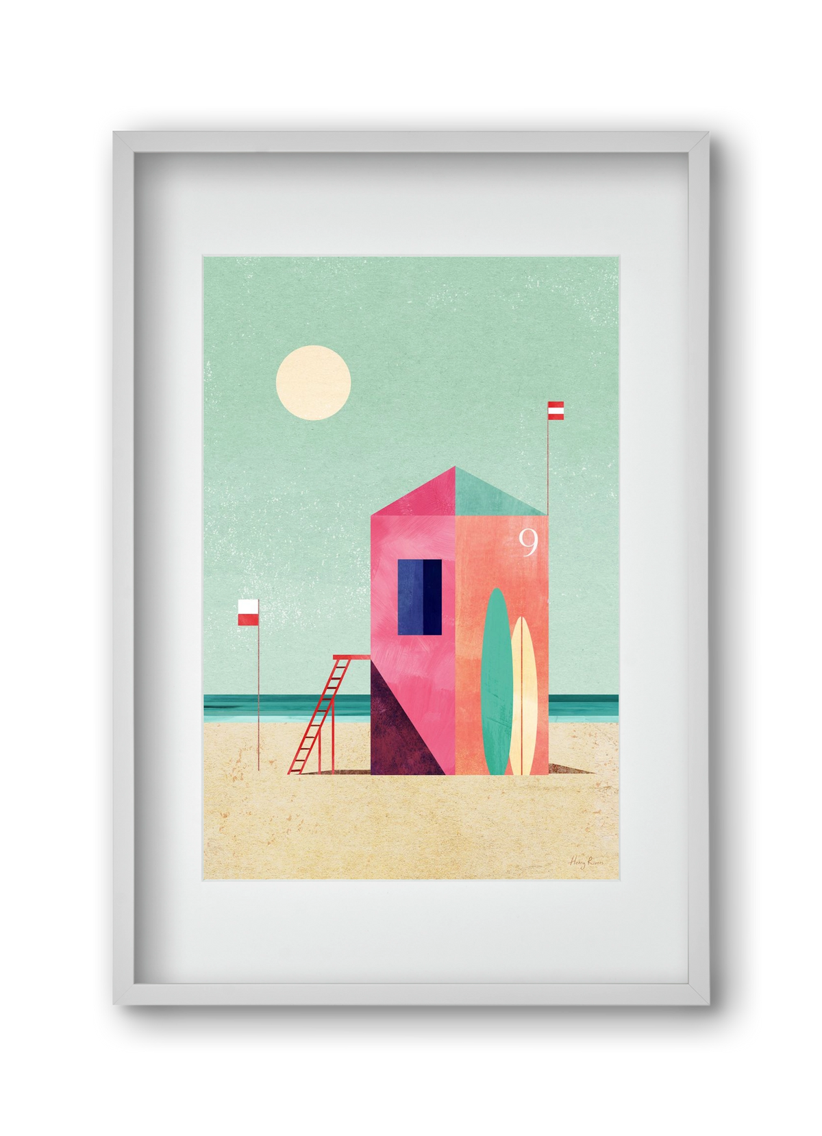 Surf Hut, 30x45 cm (20x30 cm), Fehér keret, paszpartuval