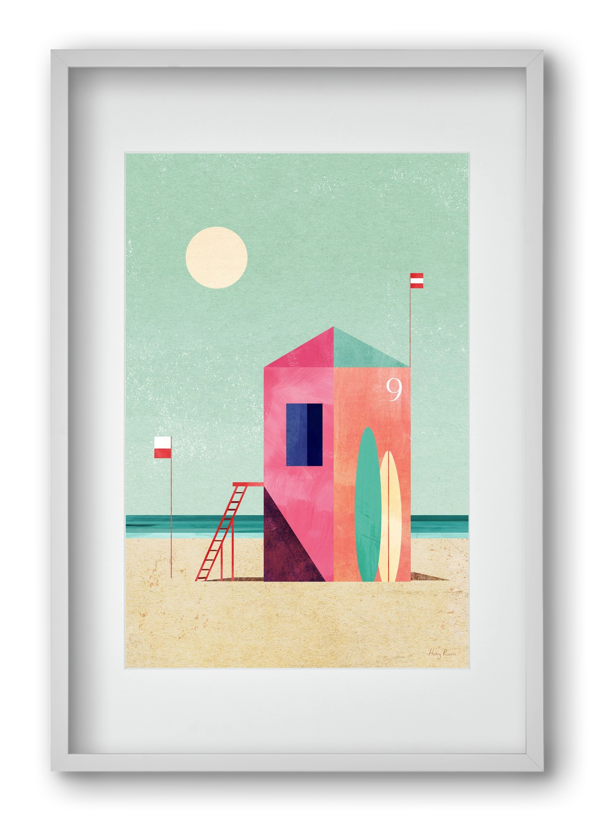Surf Hut, 40x60 cm (30x45 cm), Fehér keret, paszpartuval