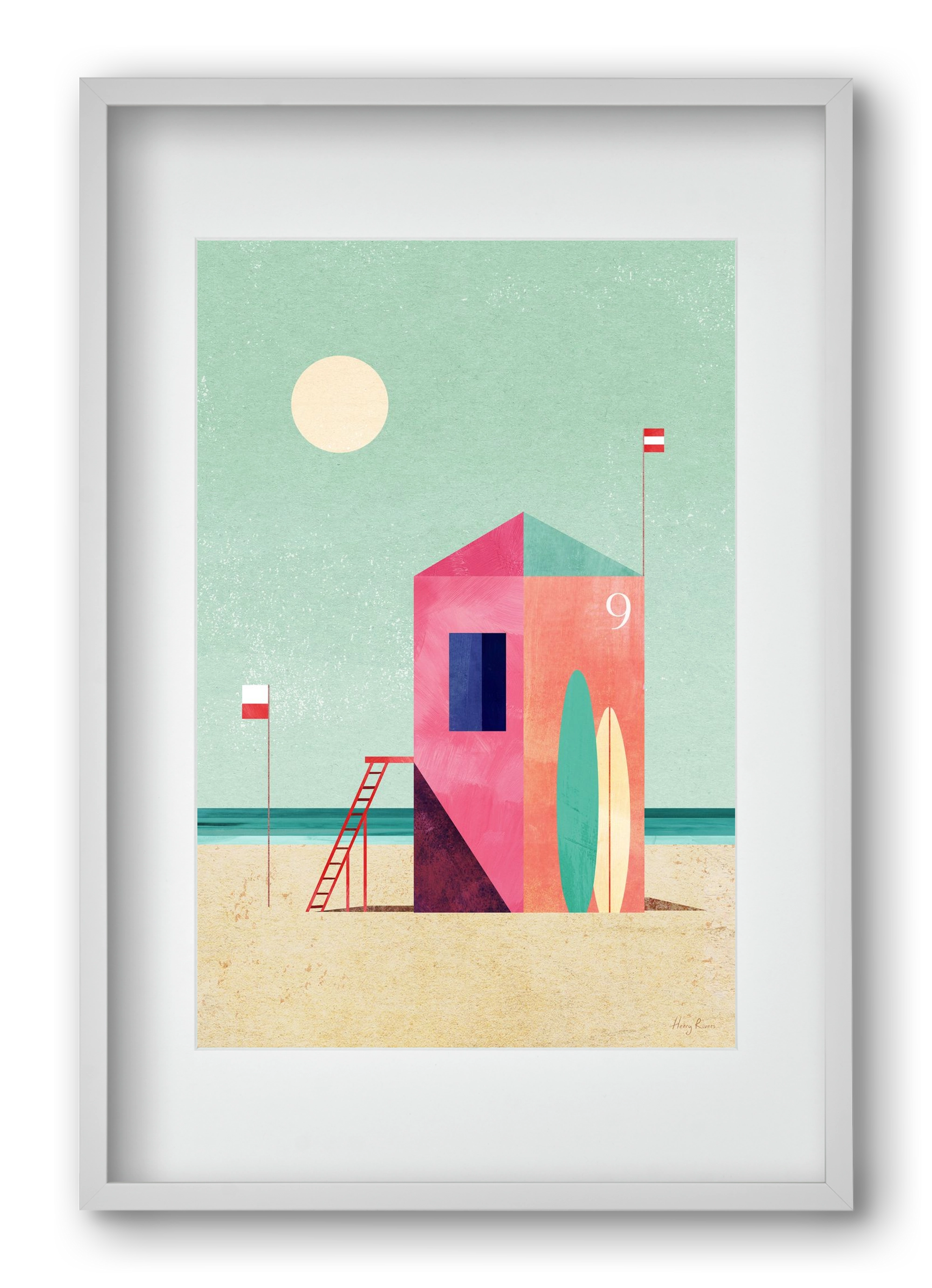 Surf Hut, 40x60 cm (30x45 cm), Fehér keret, paszpartuval