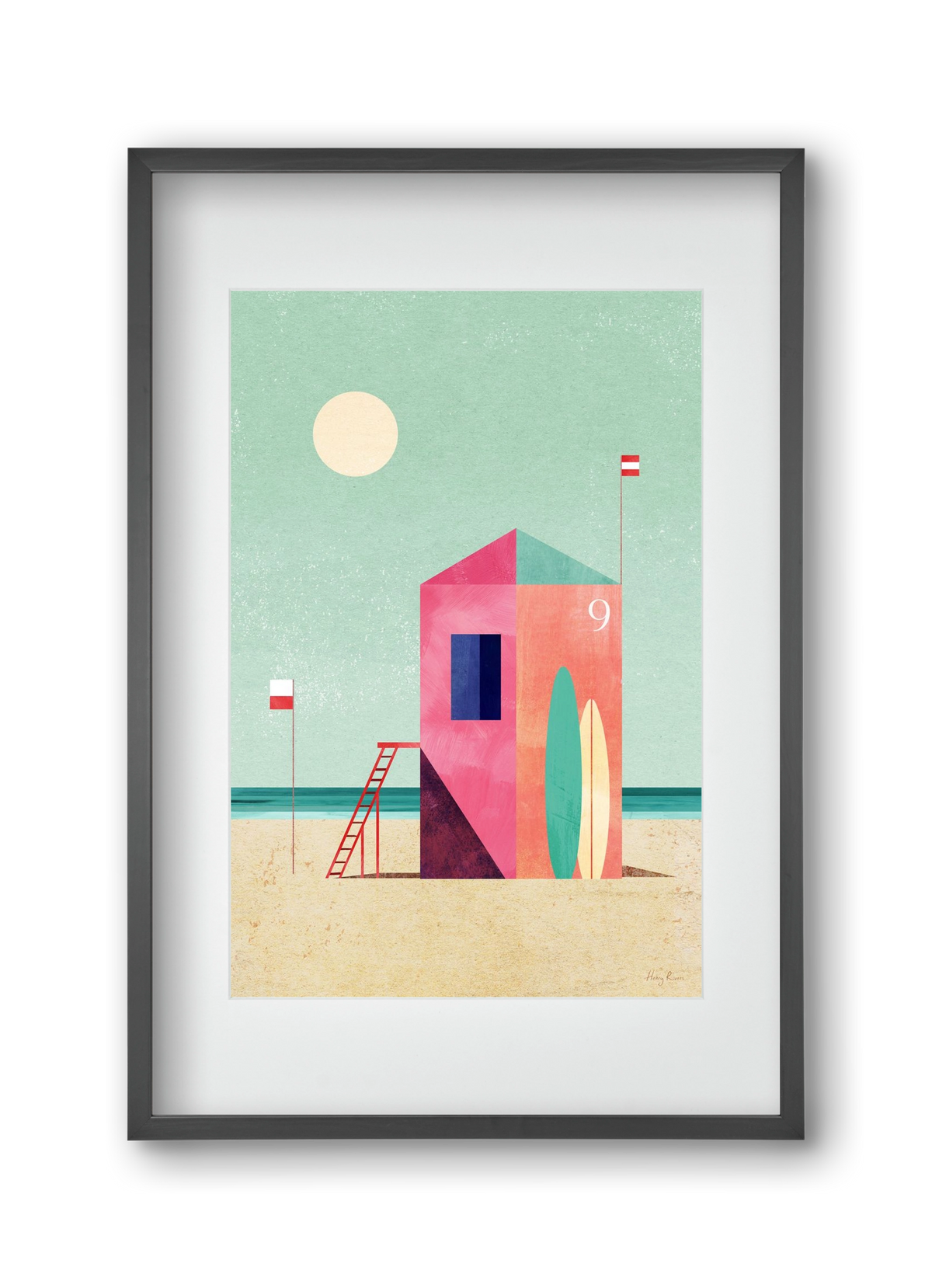 Surf Hut, 30x45 cm (20x30 cm), Fekete keret, paszpartuval
