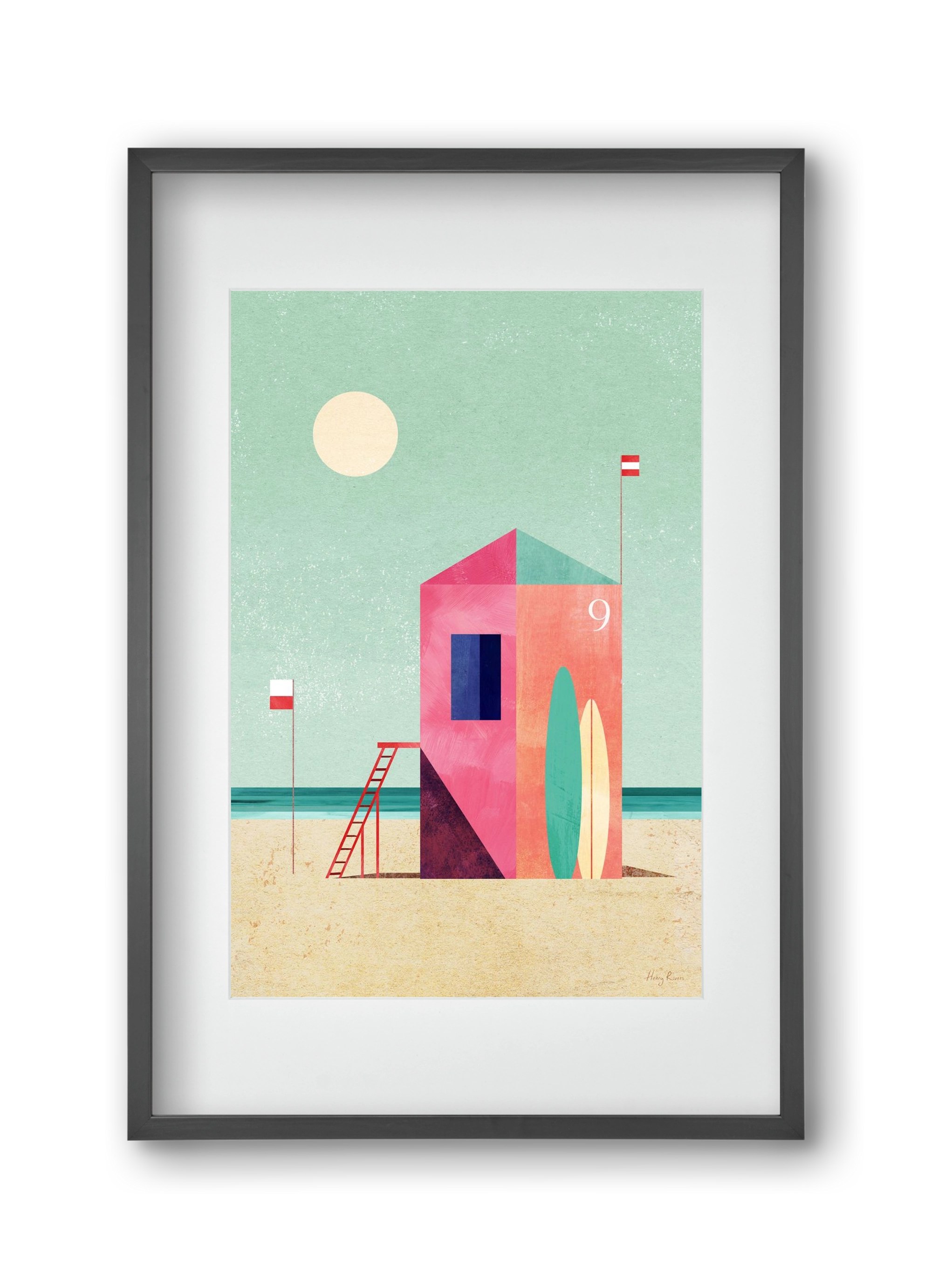 Surf Hut, 30x45 cm (20x30 cm), Fekete keret, paszpartuval