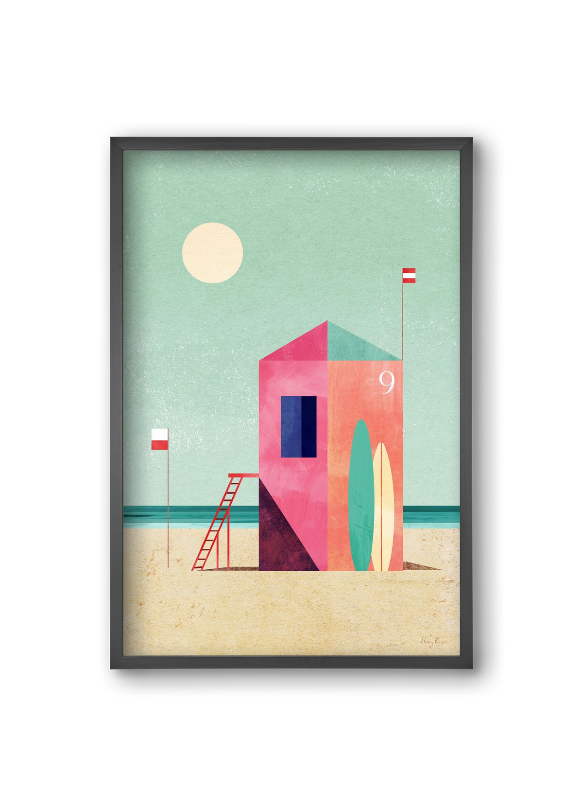 Surf Hut, 20x30 cm (20x30 cm), Fekete keret